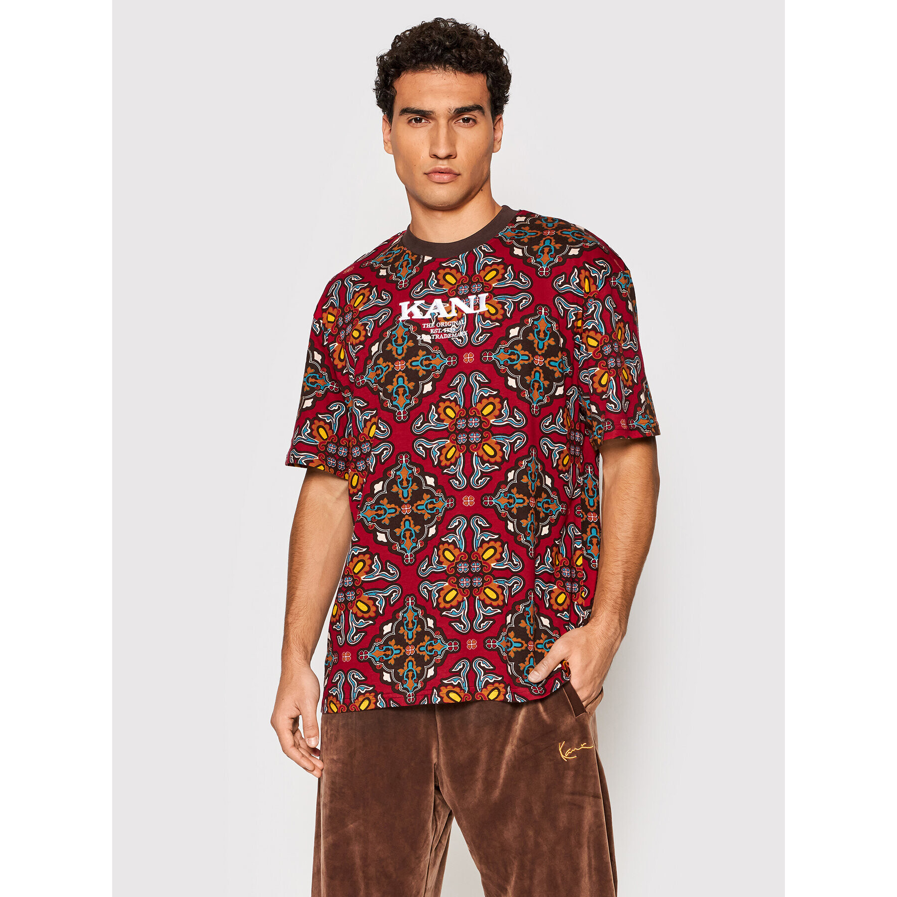 Karl Kani Tricou Retro Ornamental 6030942 Roșu Regular Fit - Pled.ro