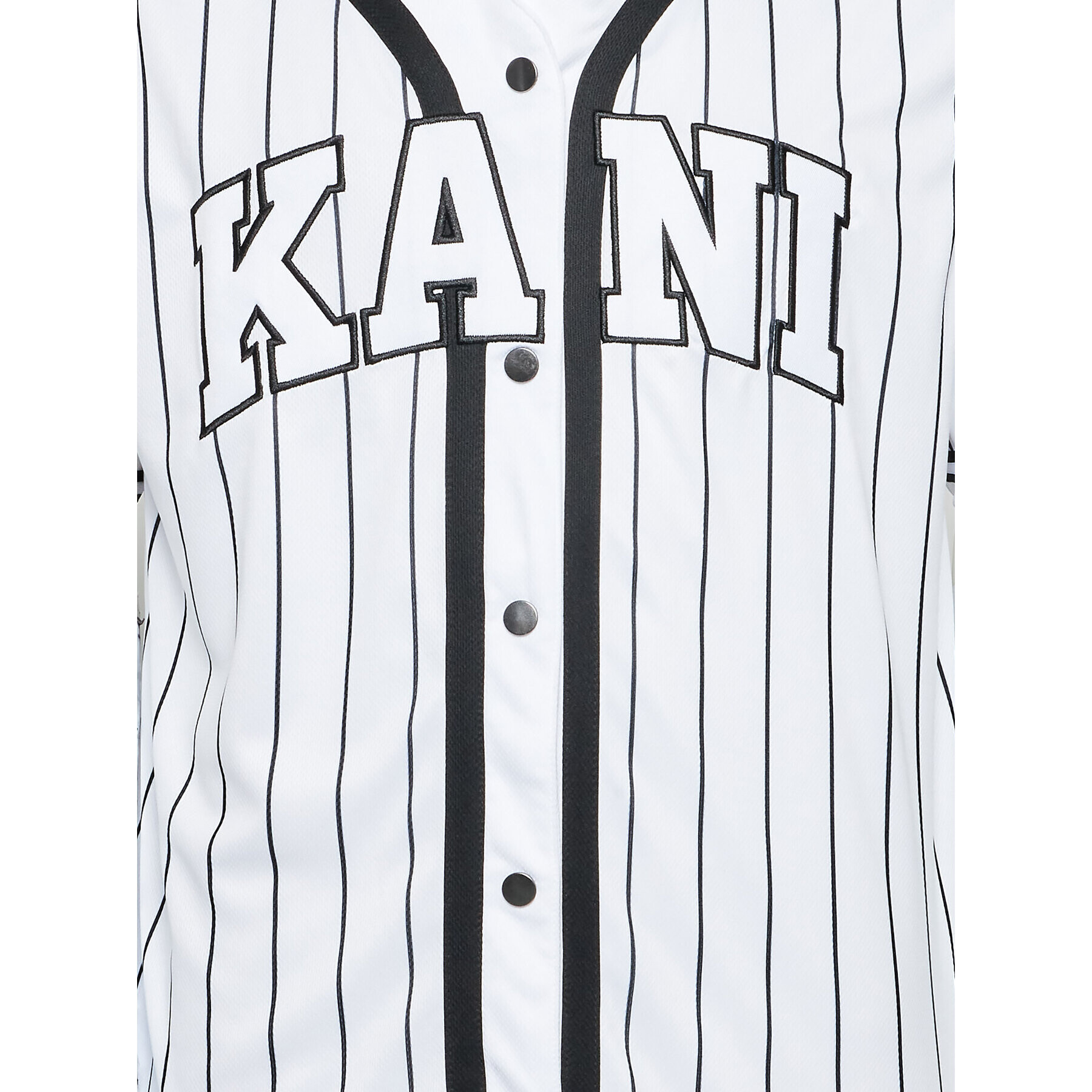 Karl Kani Tricou Serif Pinstripe Baseball 6033361 Alb Relaxed Fit - Pled.ro