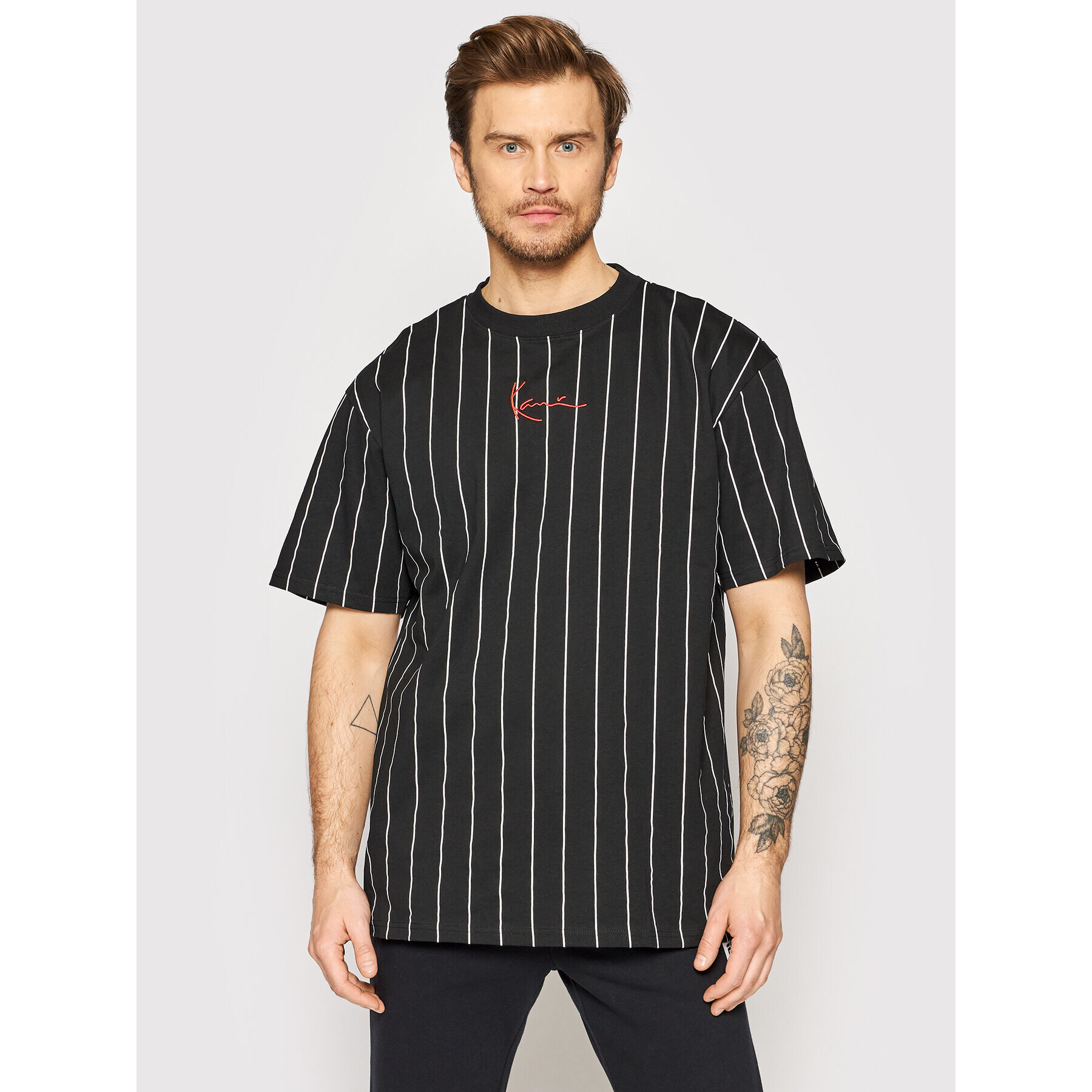 Karl Kani Tricou Signature Pinstripe 6030153 Negru Regular Fit - Pled.ro