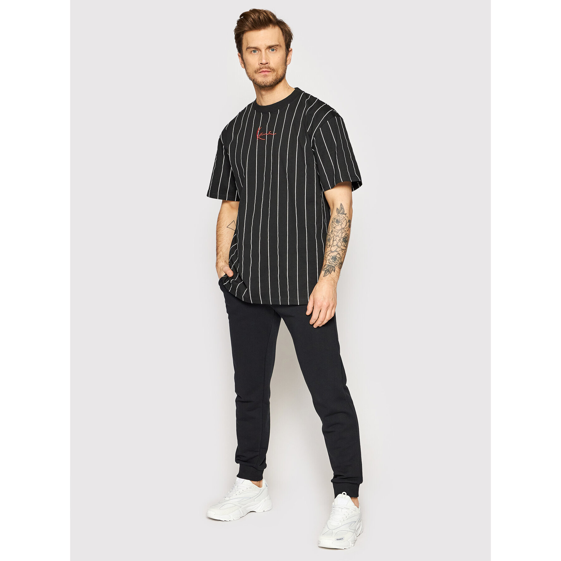 Karl Kani Tricou Signature Pinstripe 6030153 Negru Regular Fit - Pled.ro