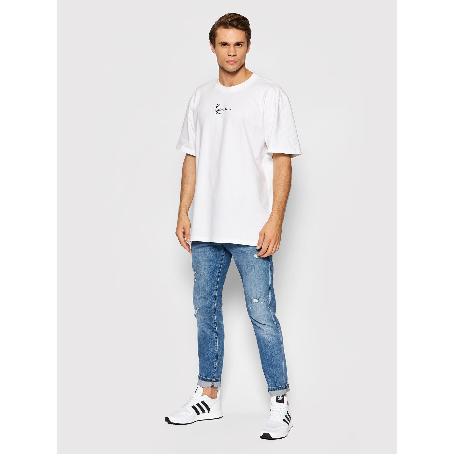 Karl Kani Tricou Small Signature 6060585 Alb Regular Fit - Pled.ro