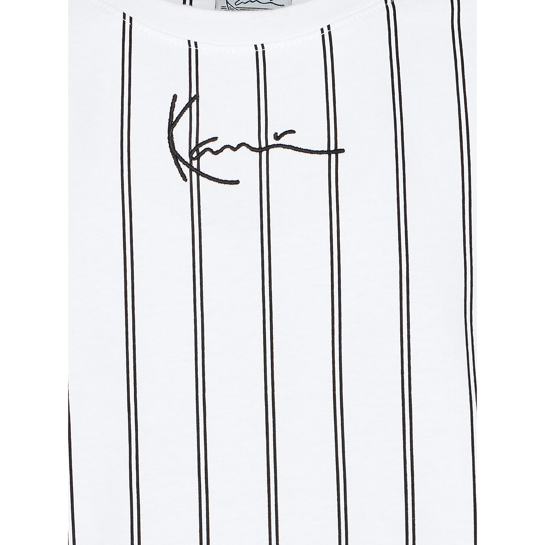 Karl Kani Tricou Small Signature Heavy Jersey Pinstripe 6037301 Alb Relaxed Fit - Pled.ro