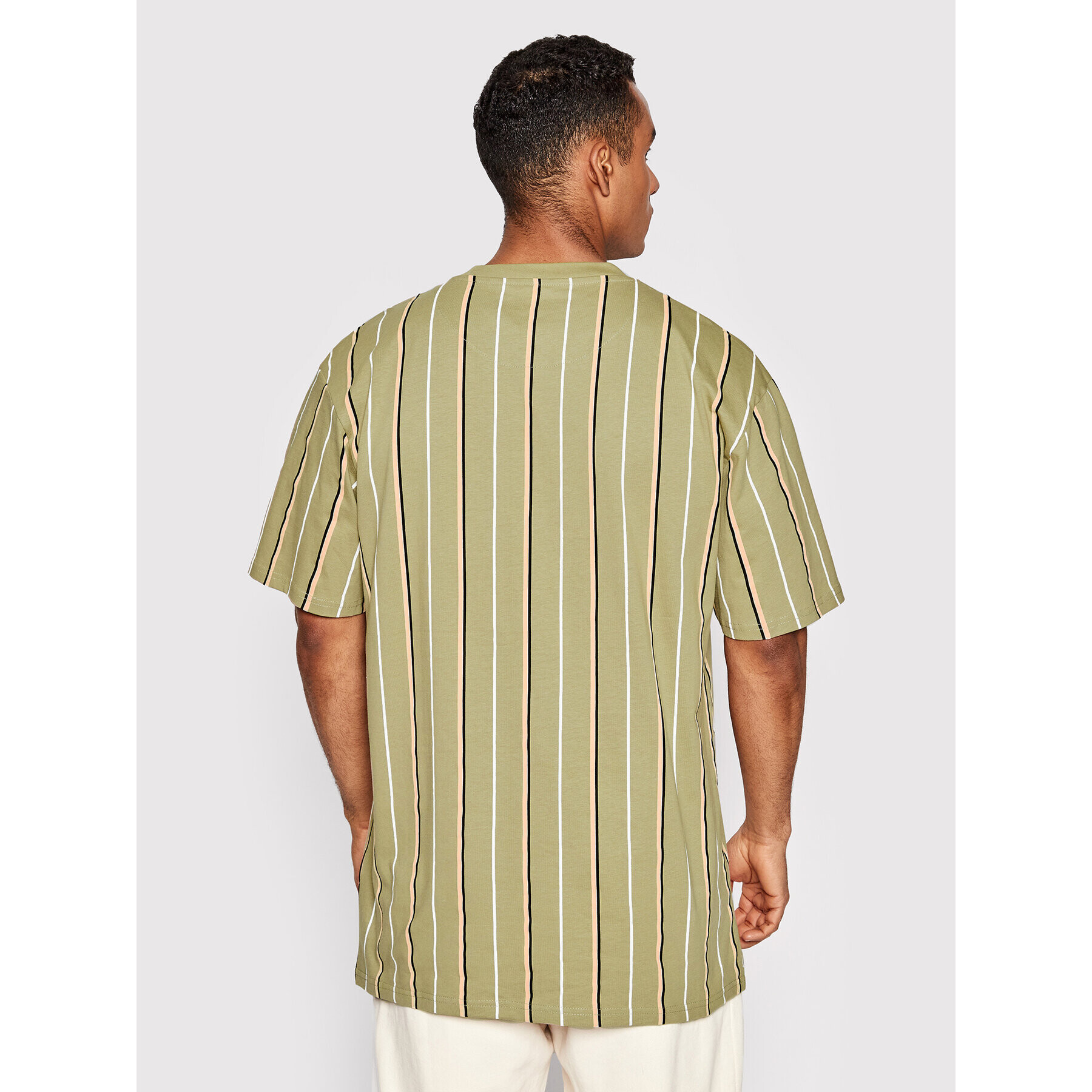 Karl Kani Tricou Small Signature Pinstripe 6030878 Verde Relaxed Fit - Pled.ro