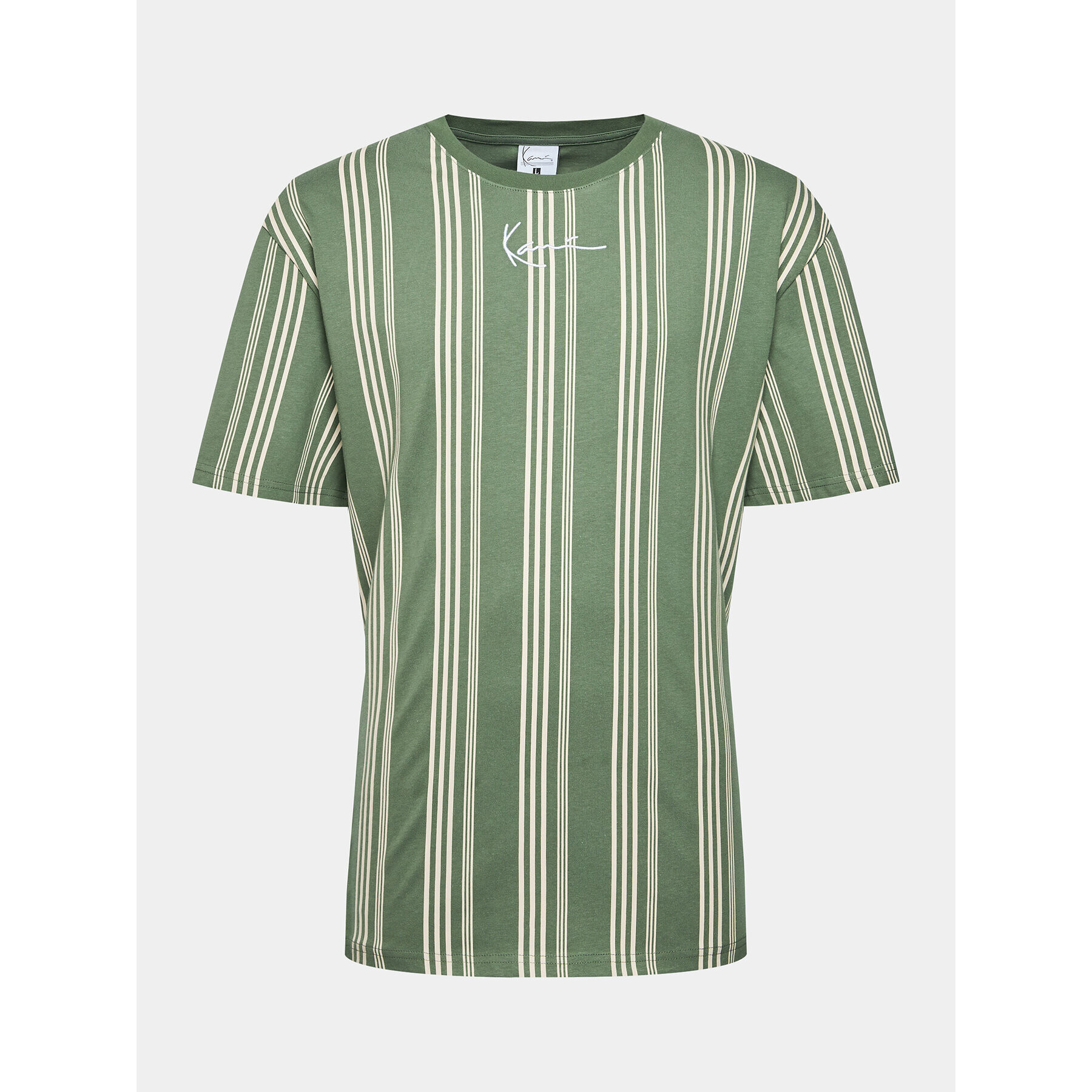 Karl Kani Tricou Small Signature Pinstripe 6037829 Verde Regular Fit - Pled.ro