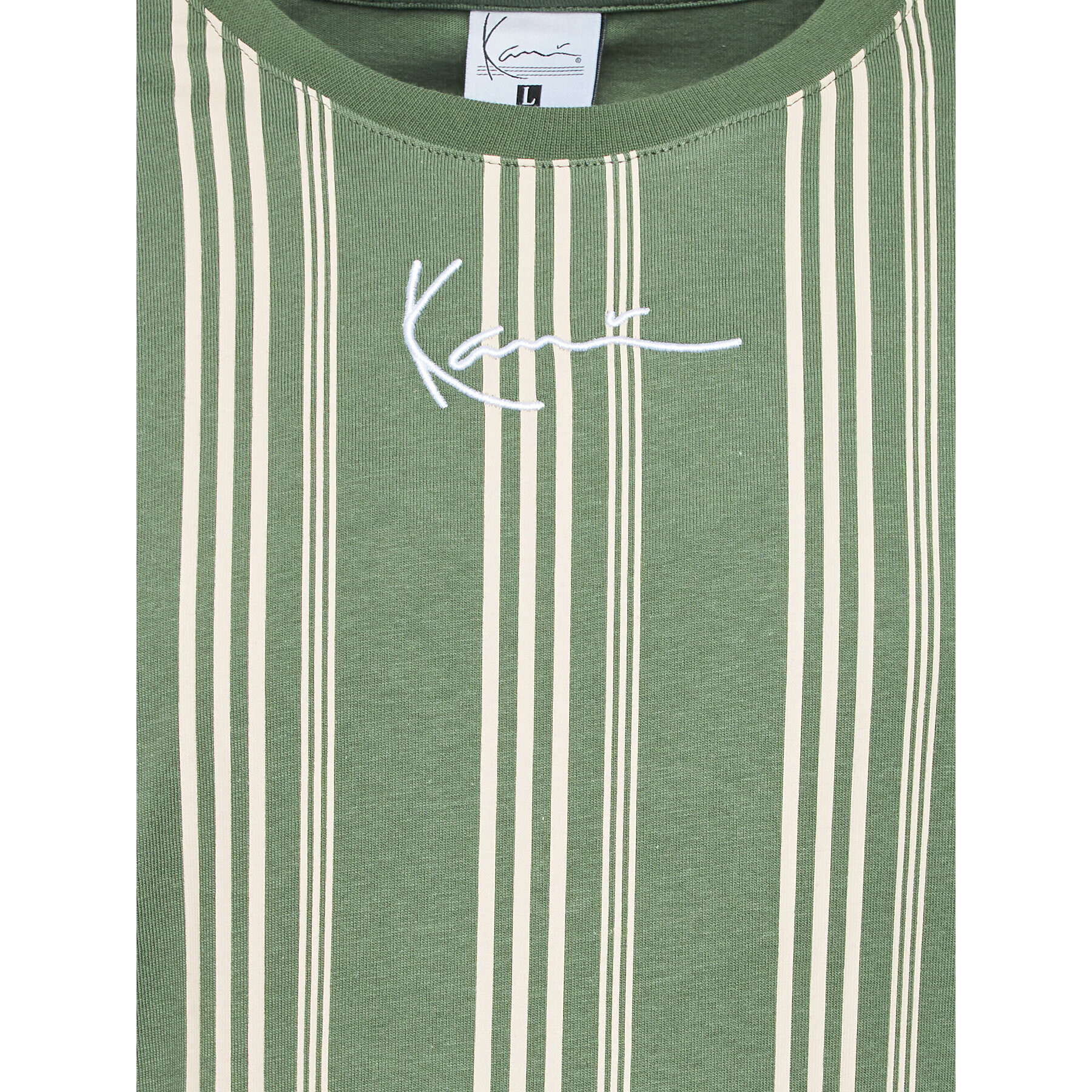 Karl Kani Tricou Small Signature Pinstripe 6037829 Verde Regular Fit - Pled.ro