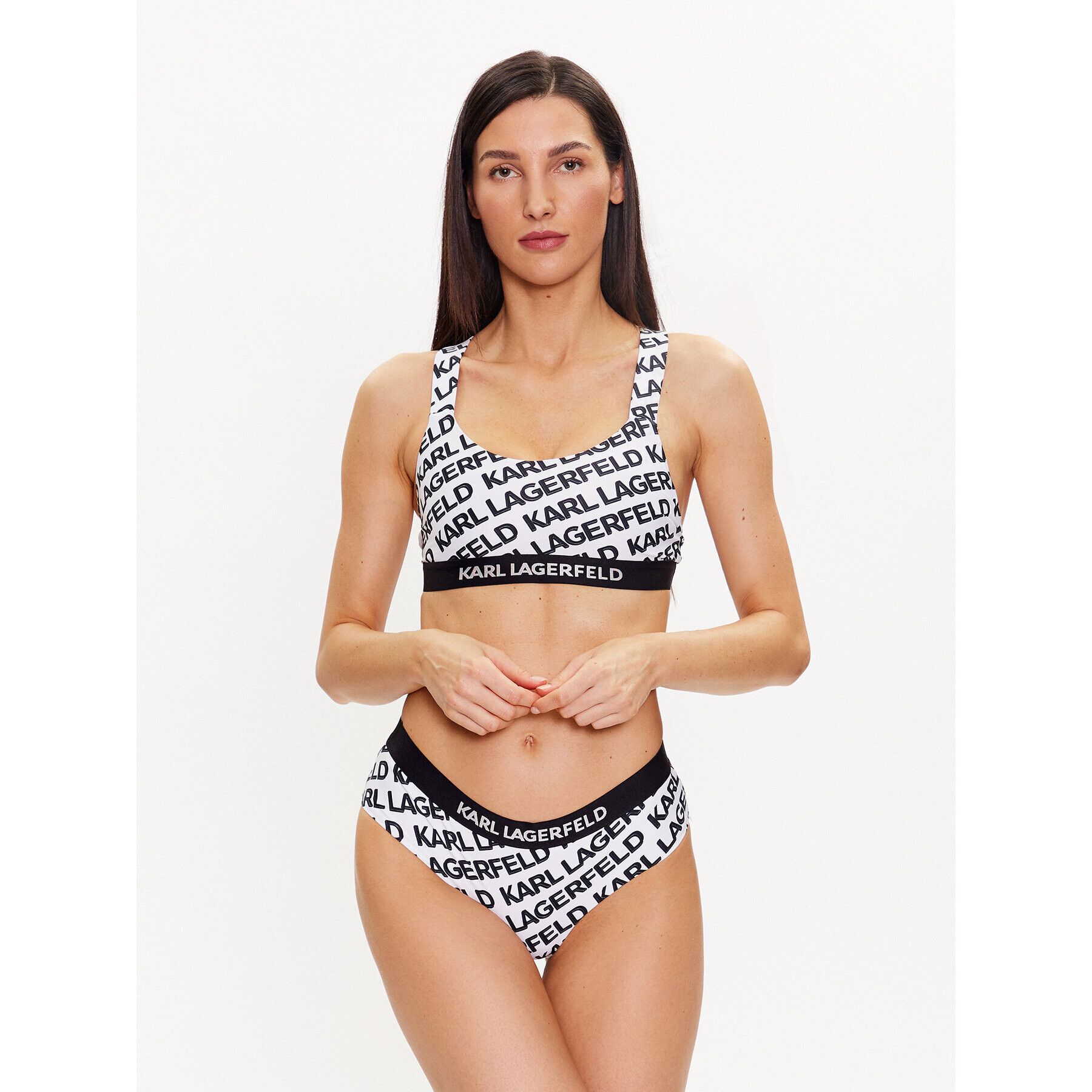 KARL LAGERFELD Bikini partea de jos 230W2214 Alb - Pled.ro