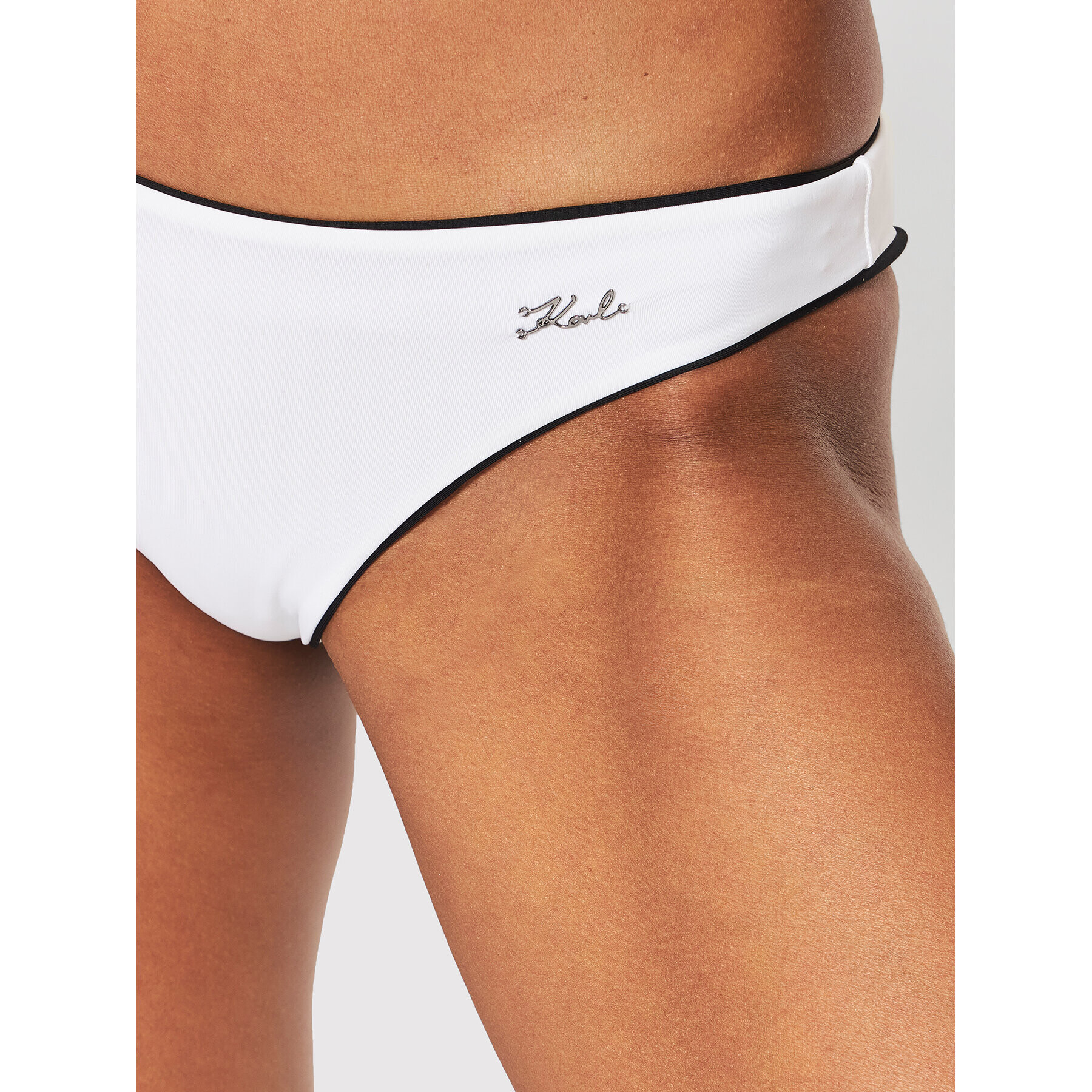 KARL LAGERFELD Bikini partea de jos KL22WBT07 Alb - Pled.ro