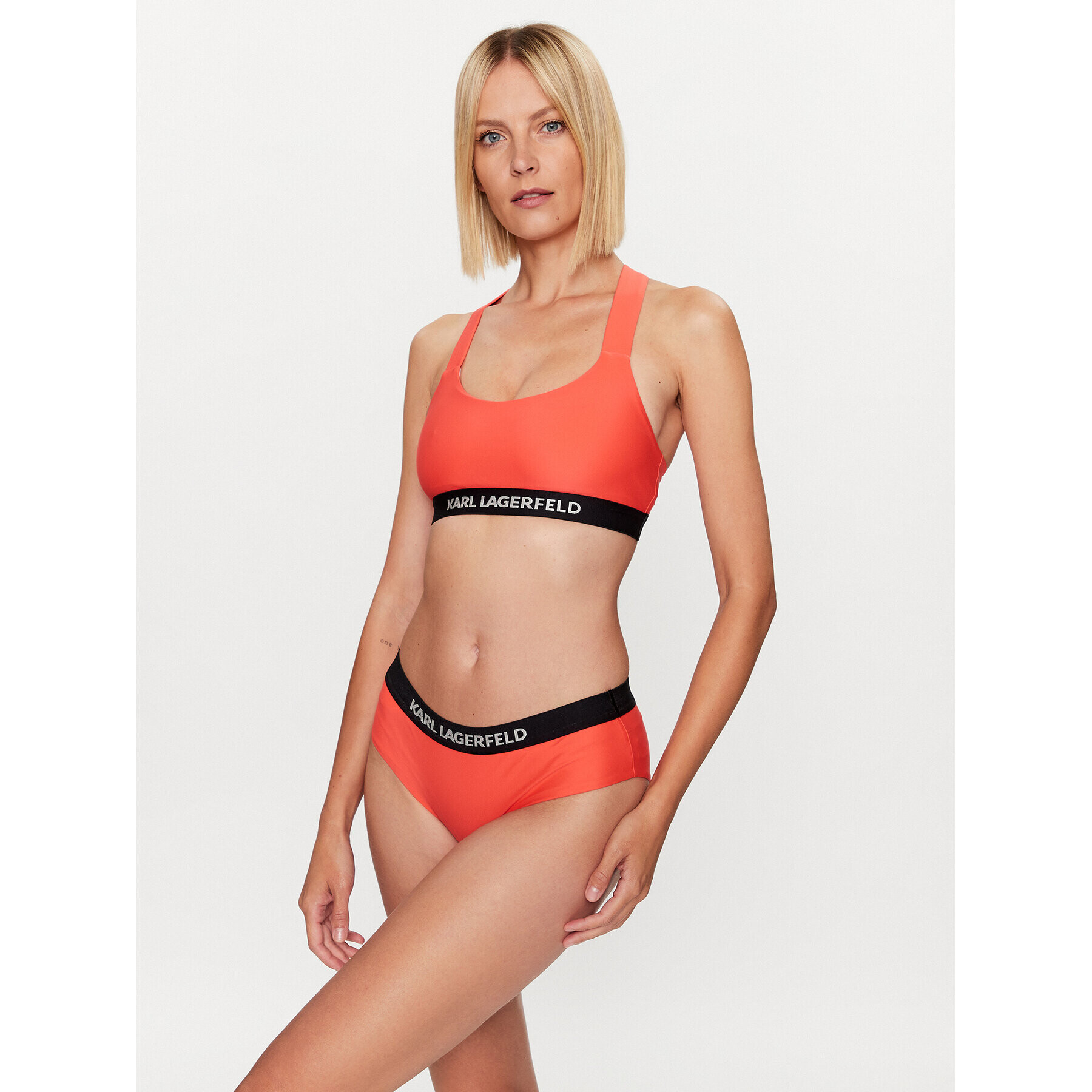 KARL LAGERFELD Bikini partea de jos Logo 230W2214 Portocaliu - Pled.ro