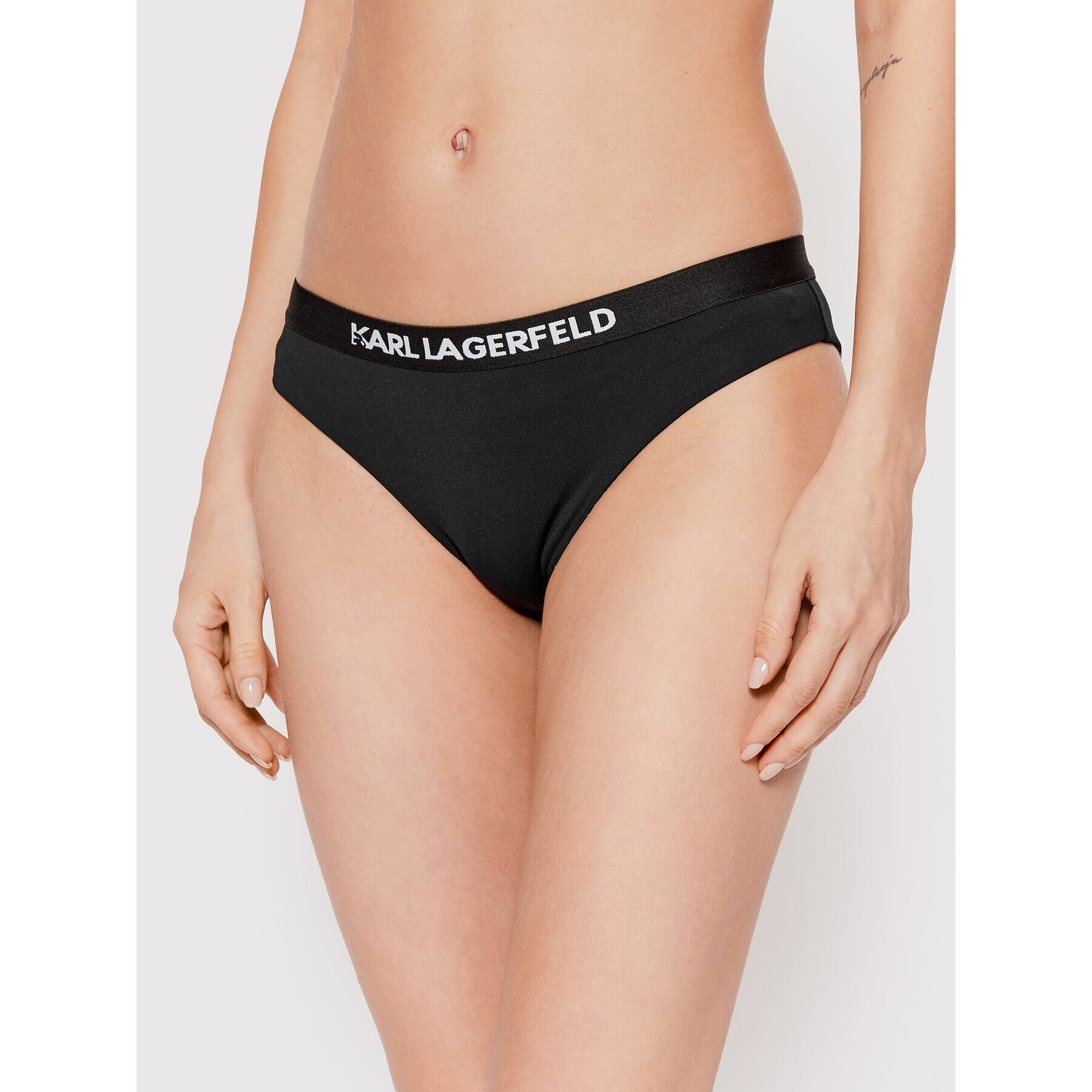 KARL LAGERFELD Bikini partea de jos Sport KL22WBT08 Negru - Pled.ro