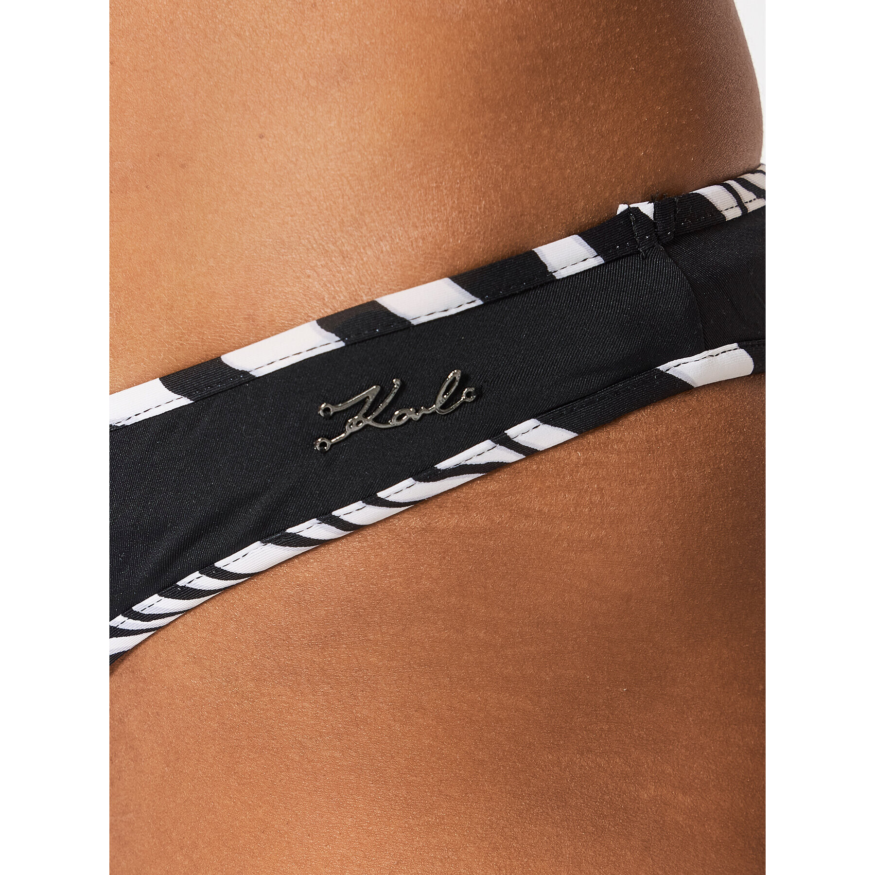 KARL LAGERFELD Bikini partea de jos Zebra KL22WBT25 Negru - Pled.ro