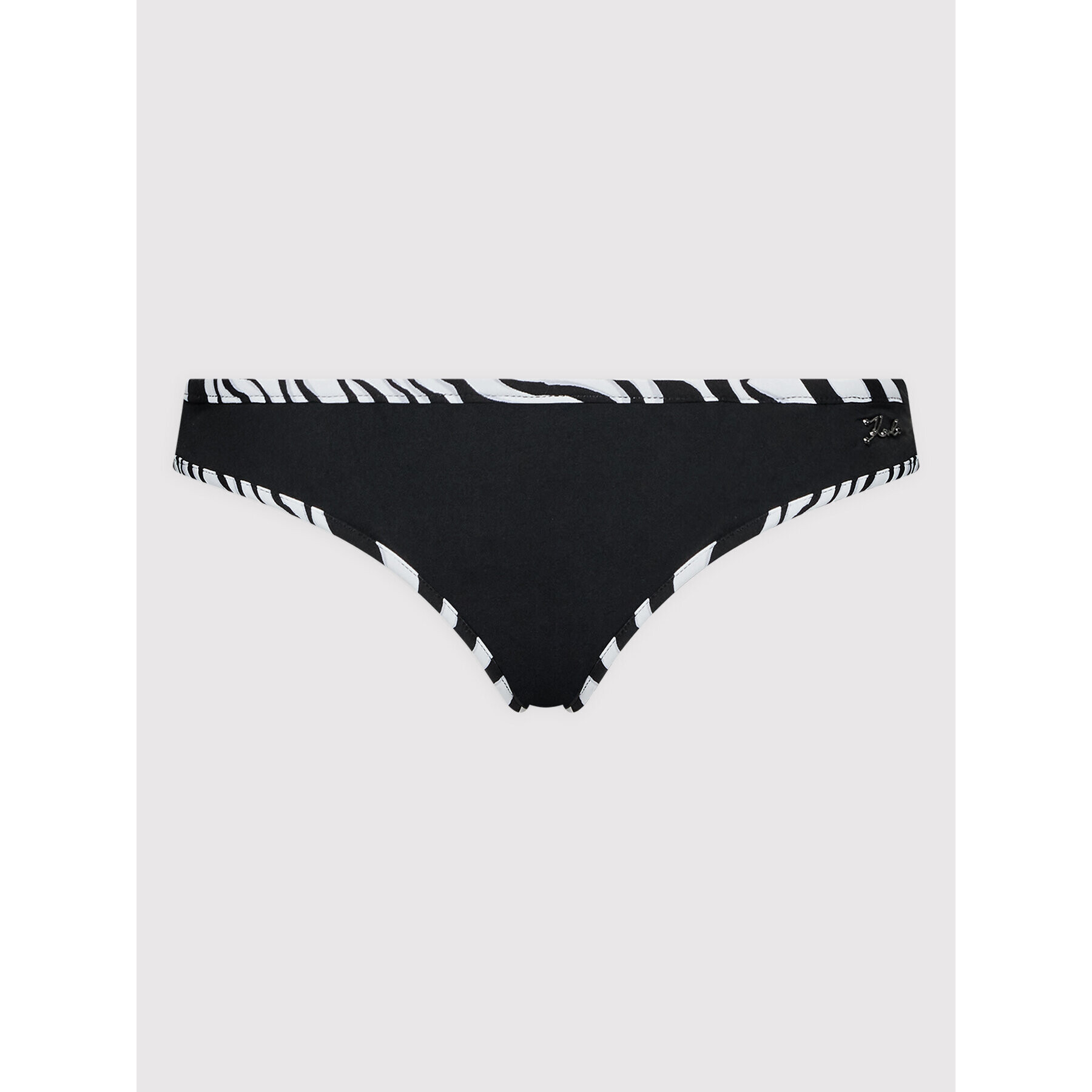 KARL LAGERFELD Bikini partea de jos Zebra KL22WBT25 Negru - Pled.ro