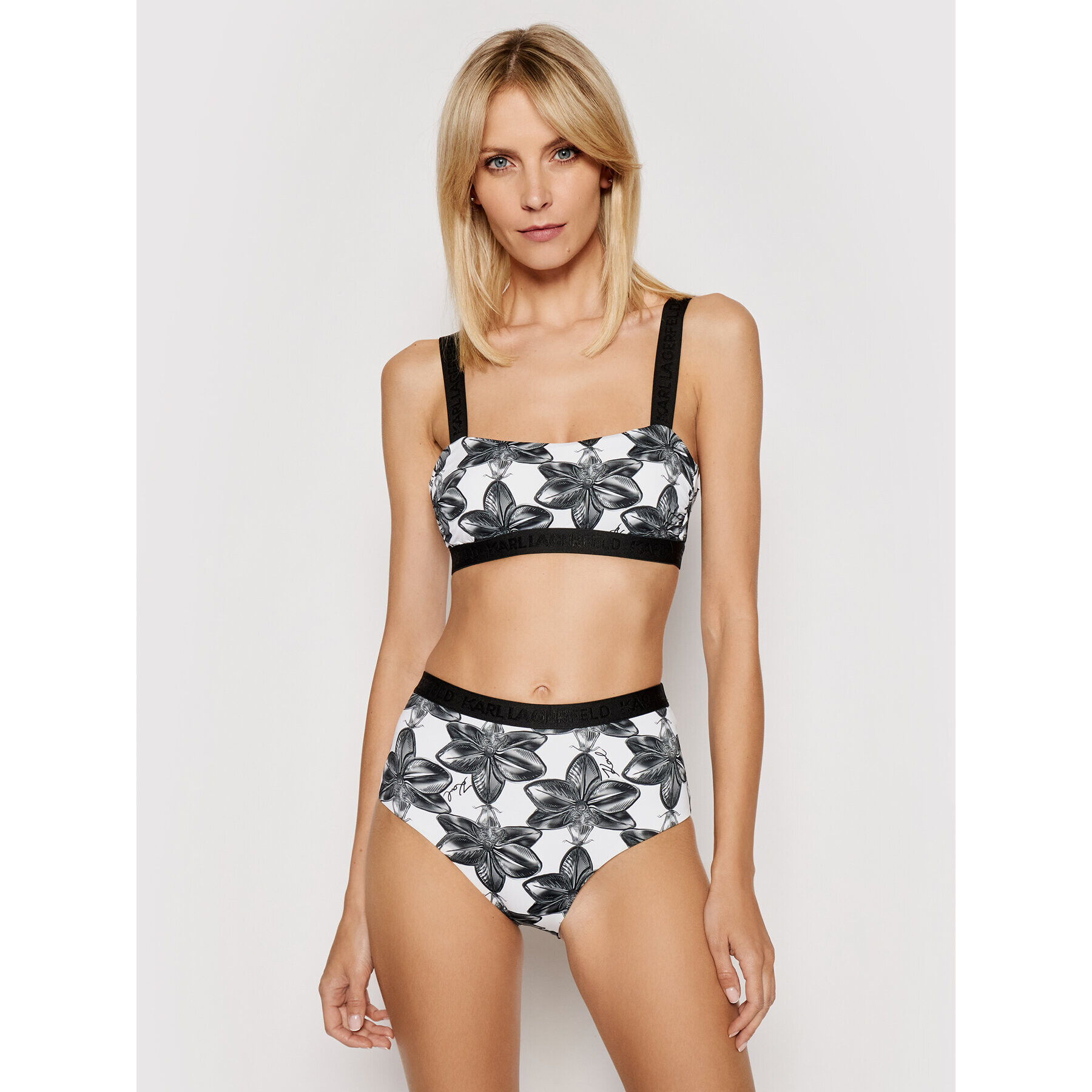 KARL LAGERFELD Bikini partea de sus KL21WTP15 Negru - Pled.ro