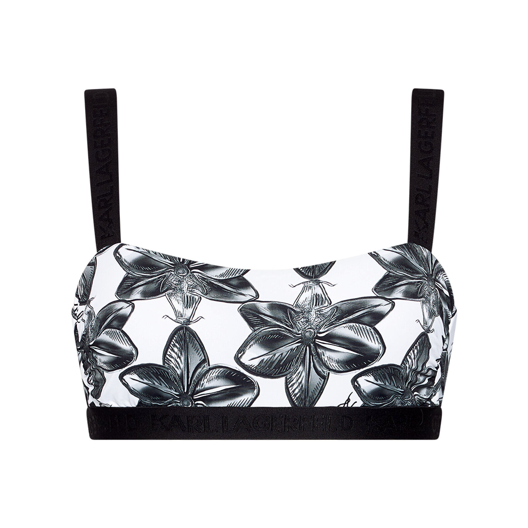 KARL LAGERFELD Bikini partea de sus KL21WTP15 Negru - Pled.ro