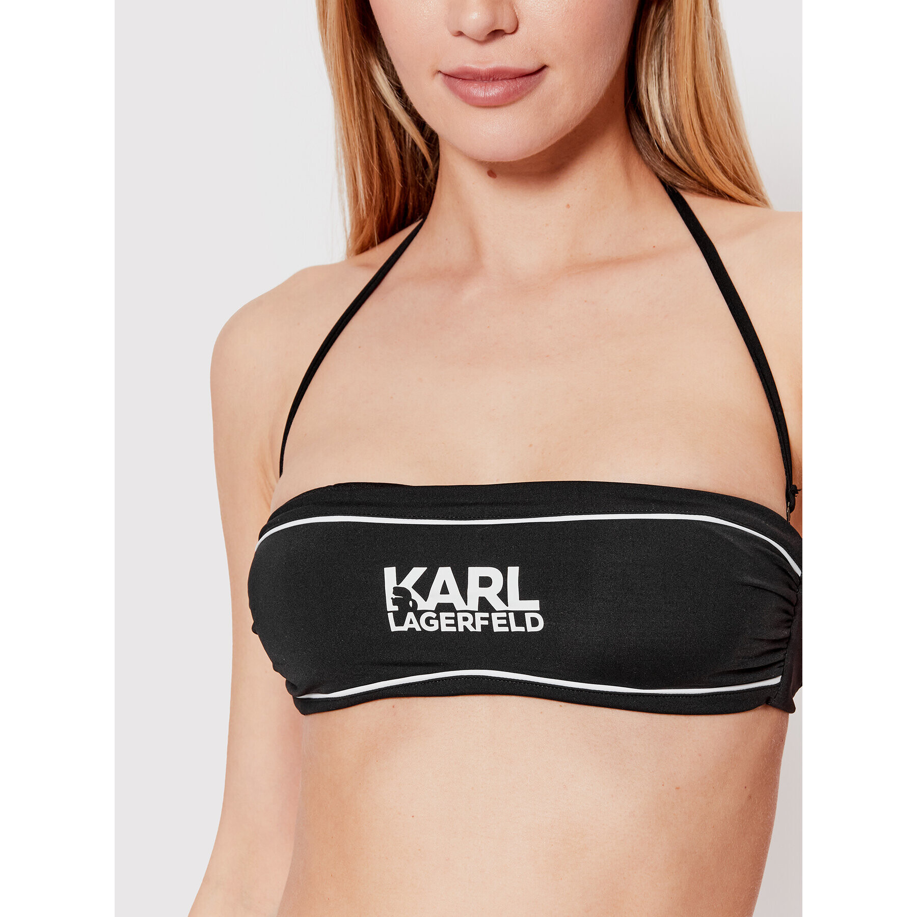 KARL LAGERFELD Bikini partea de sus KL22WTP07 Negru - Pled.ro