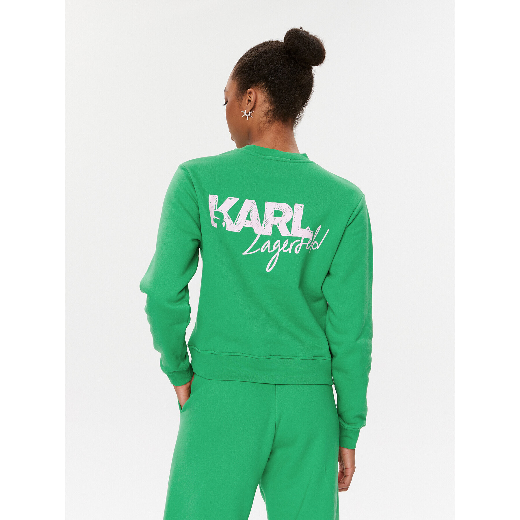 KARL LAGERFELD Bluză 235W1817 Verde Regular Fit - Pled.ro