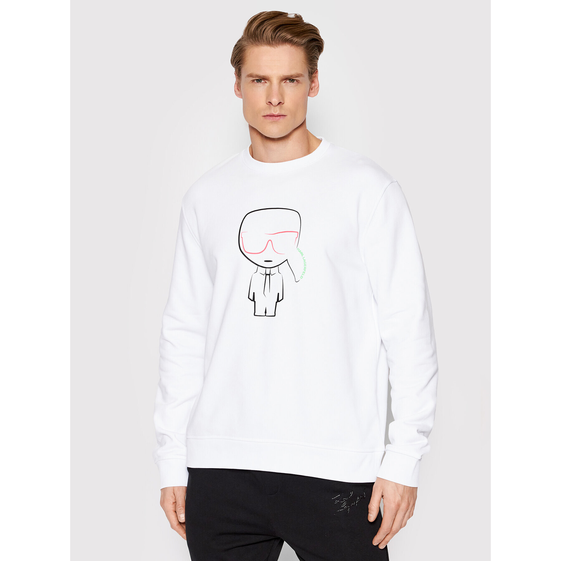 KARL LAGERFELD Bluză Crew Neck 705425 521900 Alb Regular Fit - Pled.ro