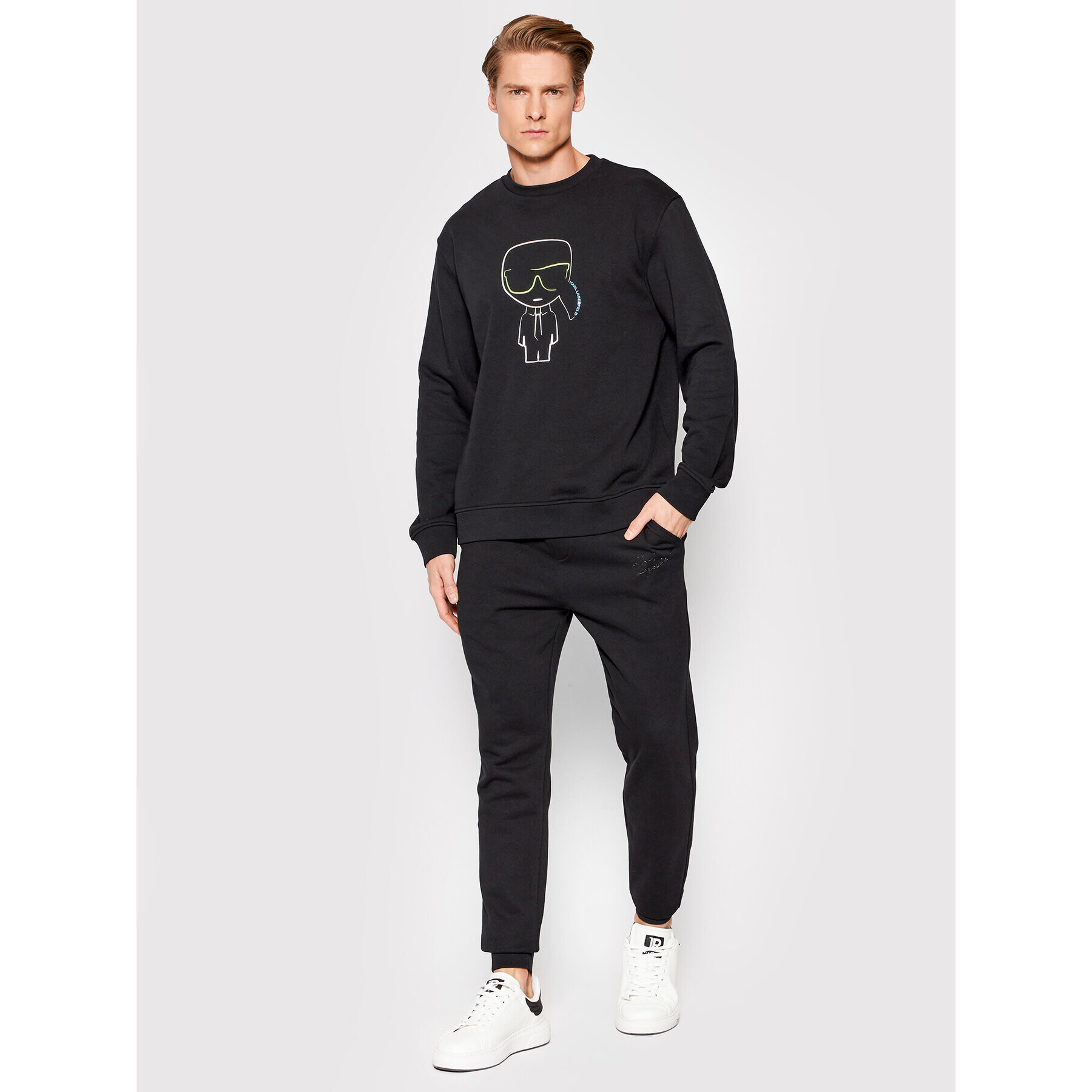 KARL LAGERFELD Bluză Crew Neck 705425 521900 Negru Regular Fit - Pled.ro