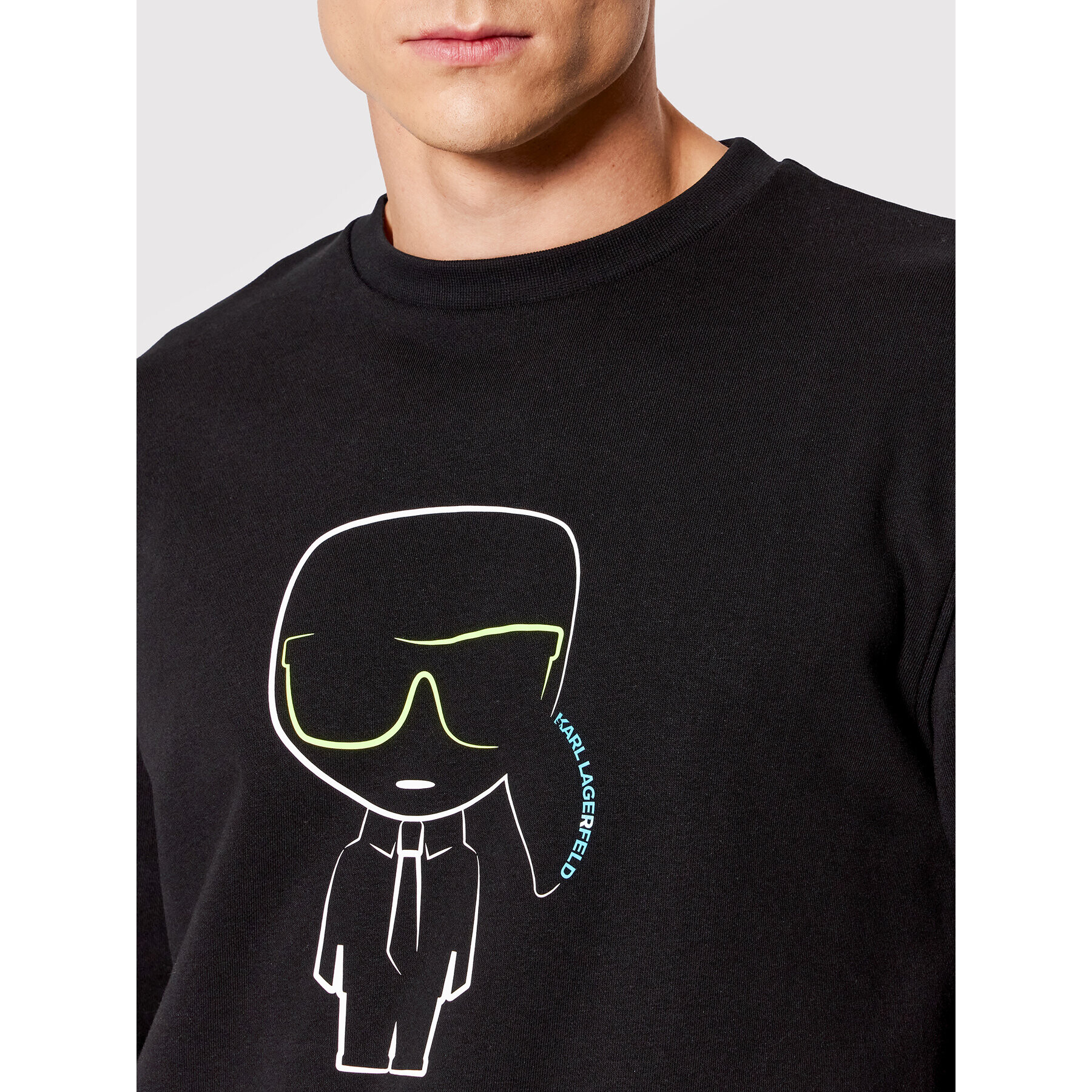 KARL LAGERFELD Bluză Crew Neck 705425 521900 Negru Regular Fit - Pled.ro