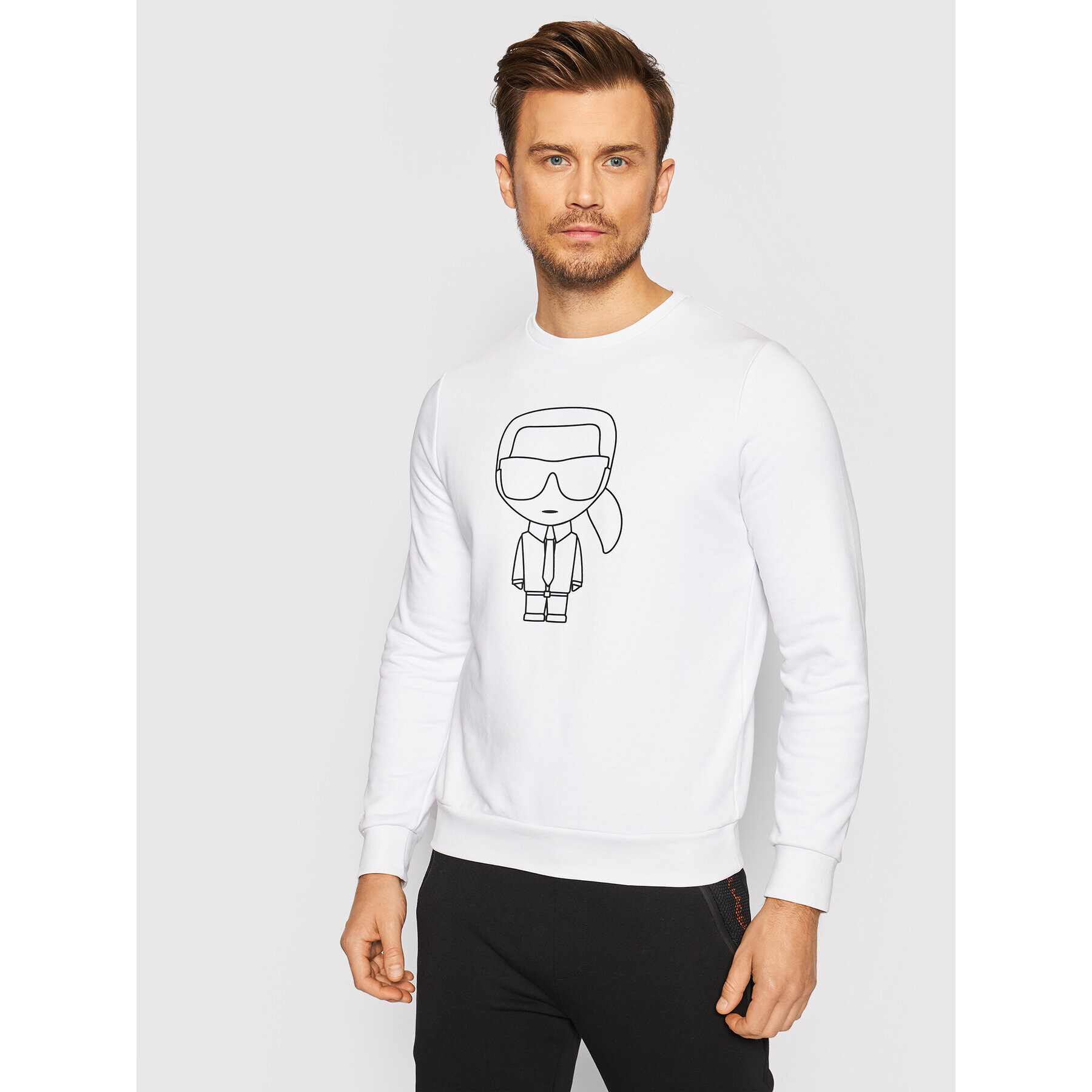 KARL LAGERFELD Bluză Crewneck 705030 511900 Alb Regular Fit - Pled.ro