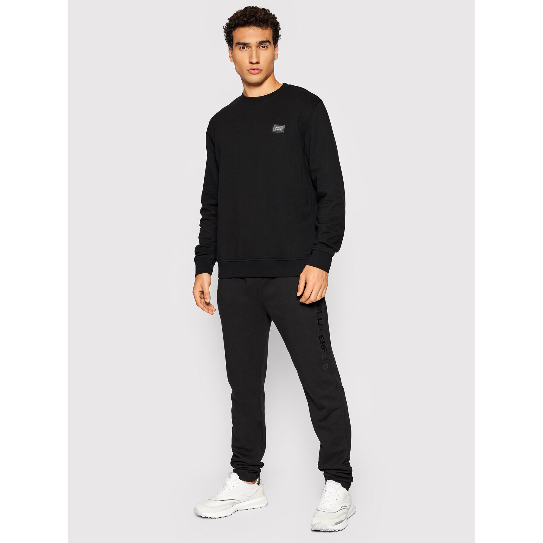 KARL LAGERFELD Bluză Crewneck 705048 512910 Negru Regular Fit - Pled.ro