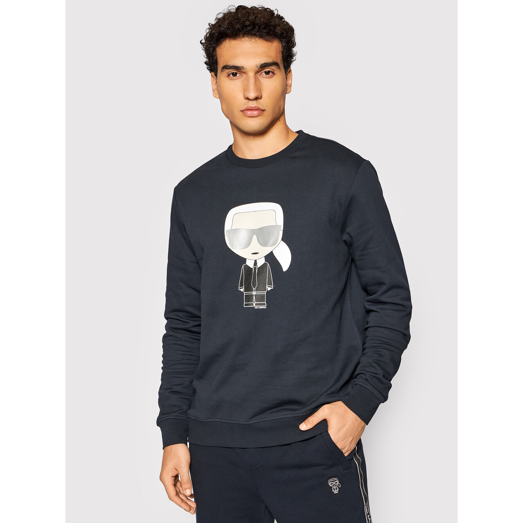 KARL LAGERFELD Bluză Crewneck 705061 512950 Bleumarin Regular Fit - Pled.ro