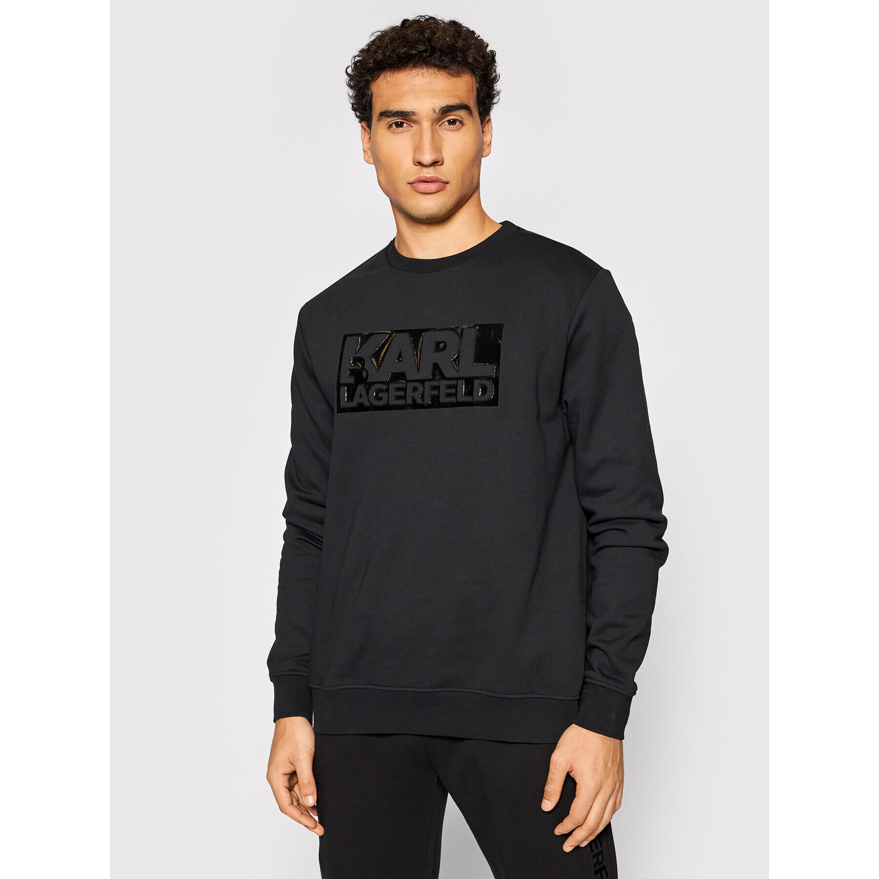 KARL LAGERFELD Bluză Crewneck 705062 512950 Negru Regular Fit - Pled.ro