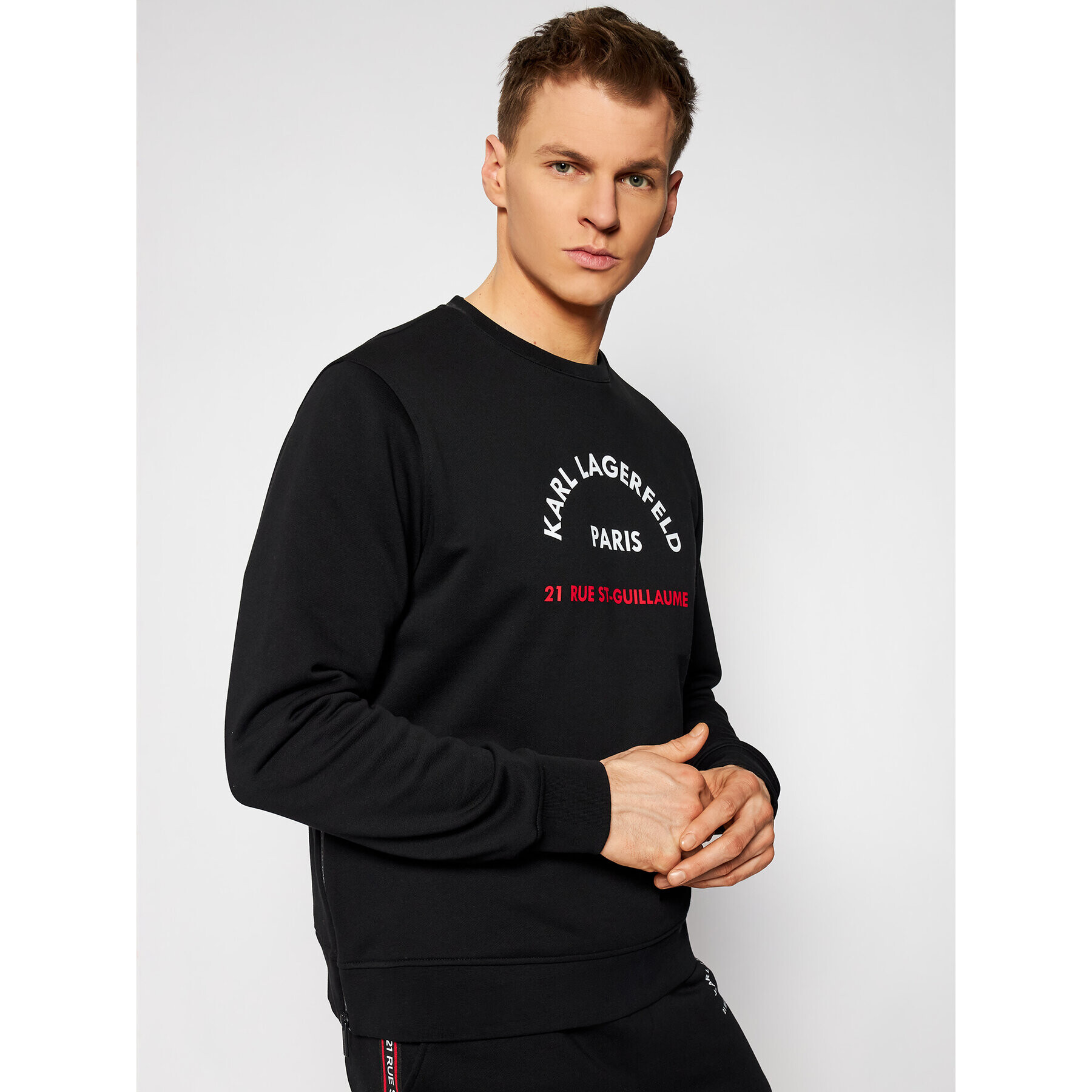 KARL LAGERFELD Bluză Crewneck 705070 511900 Negru Regular Fit - Pled.ro