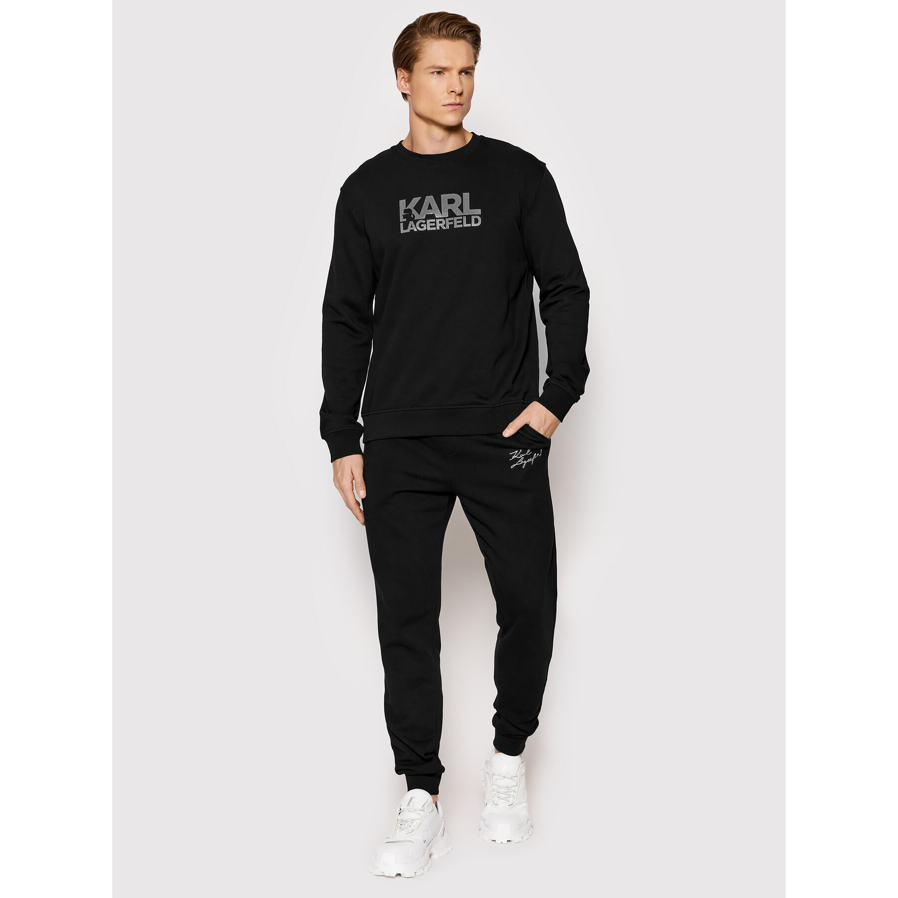 KARL LAGERFELD Bluză Crewneck 705400 521900 Negru Regular Fit - Pled.ro