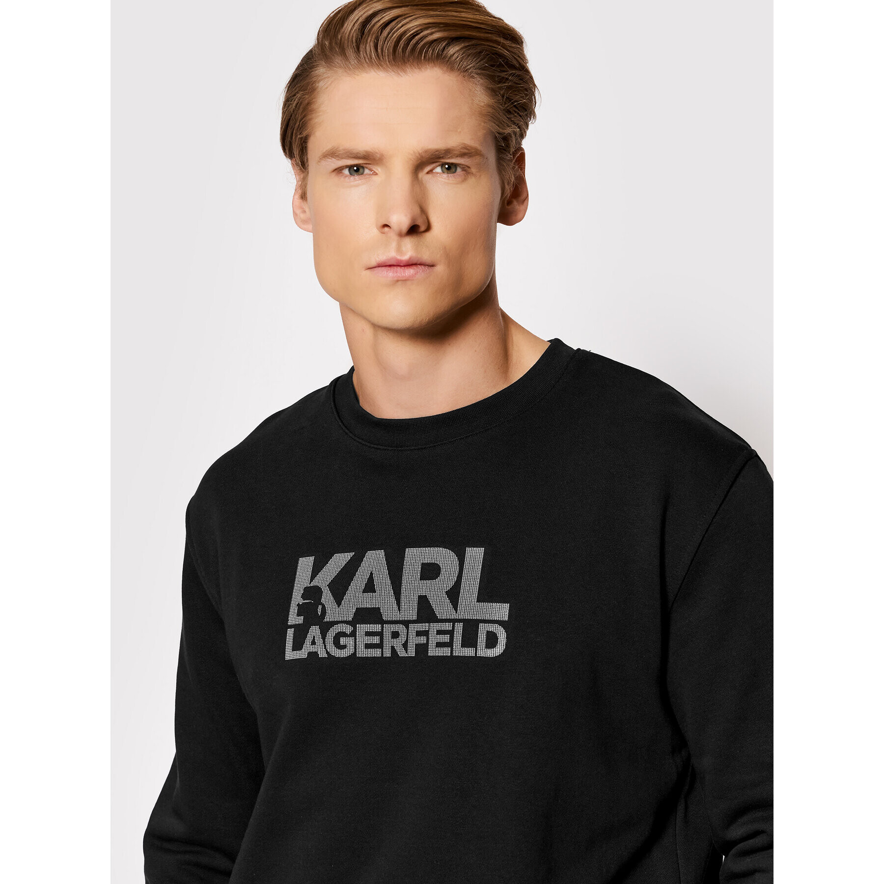 KARL LAGERFELD Bluză Crewneck 705400 521900 Negru Regular Fit - Pled.ro