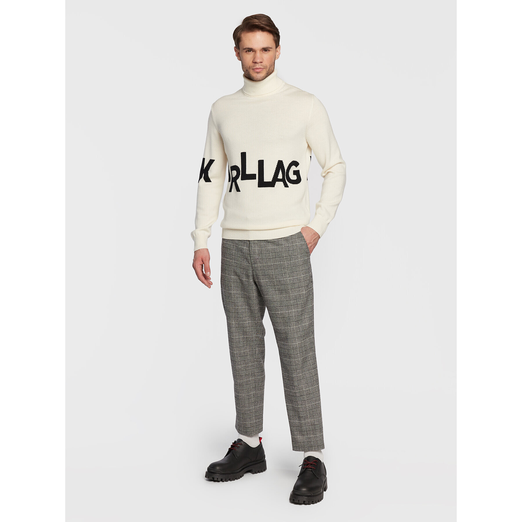 KARL LAGERFELD Bluză cu gât 655020 524399 Écru Regular Fit - Pled.ro