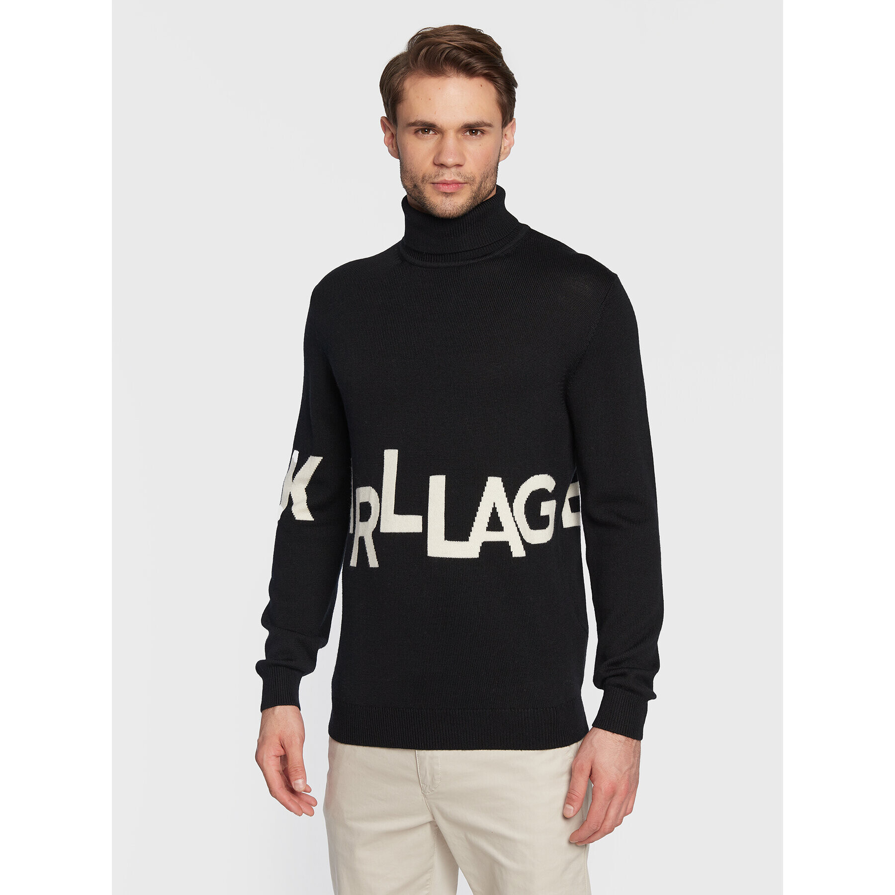 KARL LAGERFELD Bluză cu gât 655020 524399 Negru Regular Fit - Pled.ro