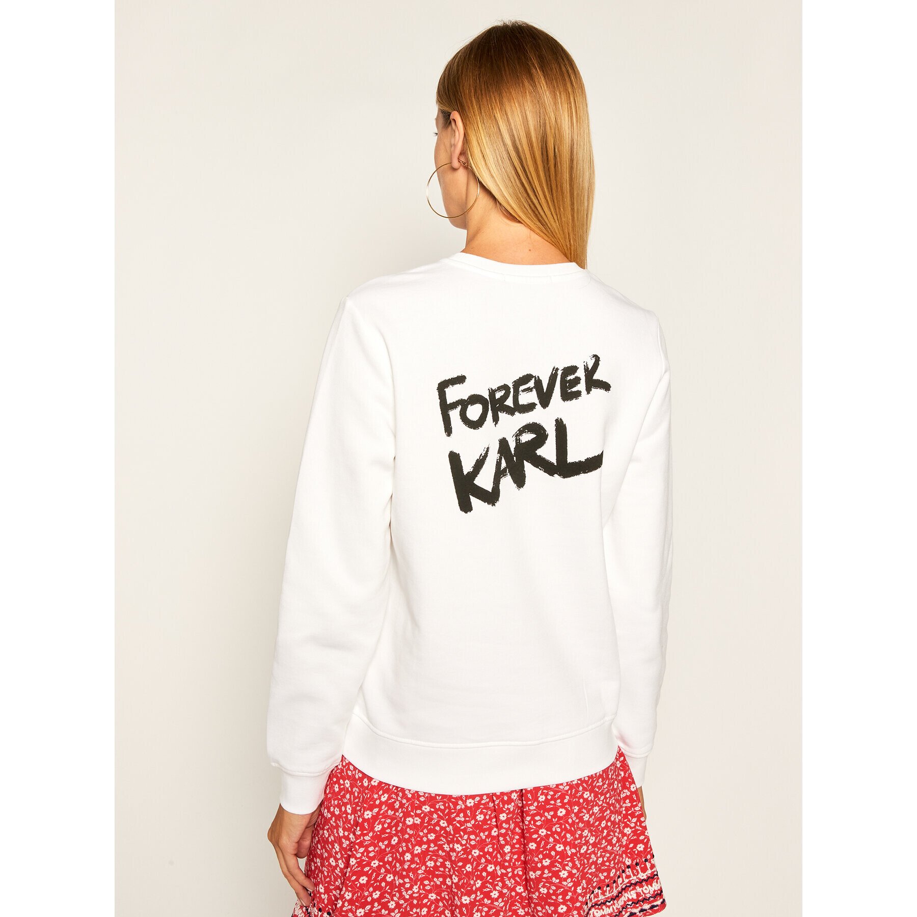 KARL LAGERFELD Bluză Forever 205W1810 Alb Regular Fit - Pled.ro