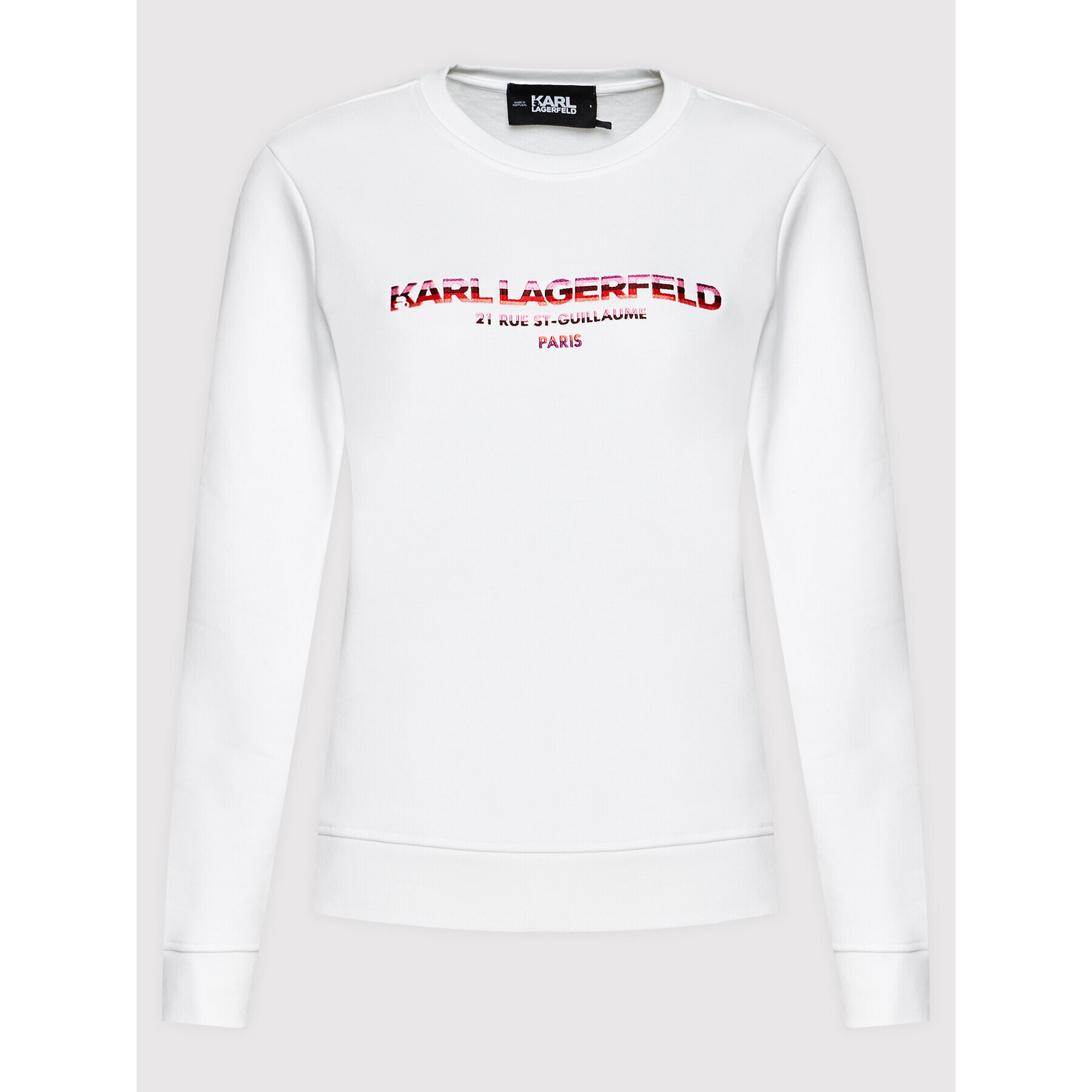 KARL LAGERFELD Bluză Graphic Logo 215W1801 Alb Regular Fit - Pled.ro