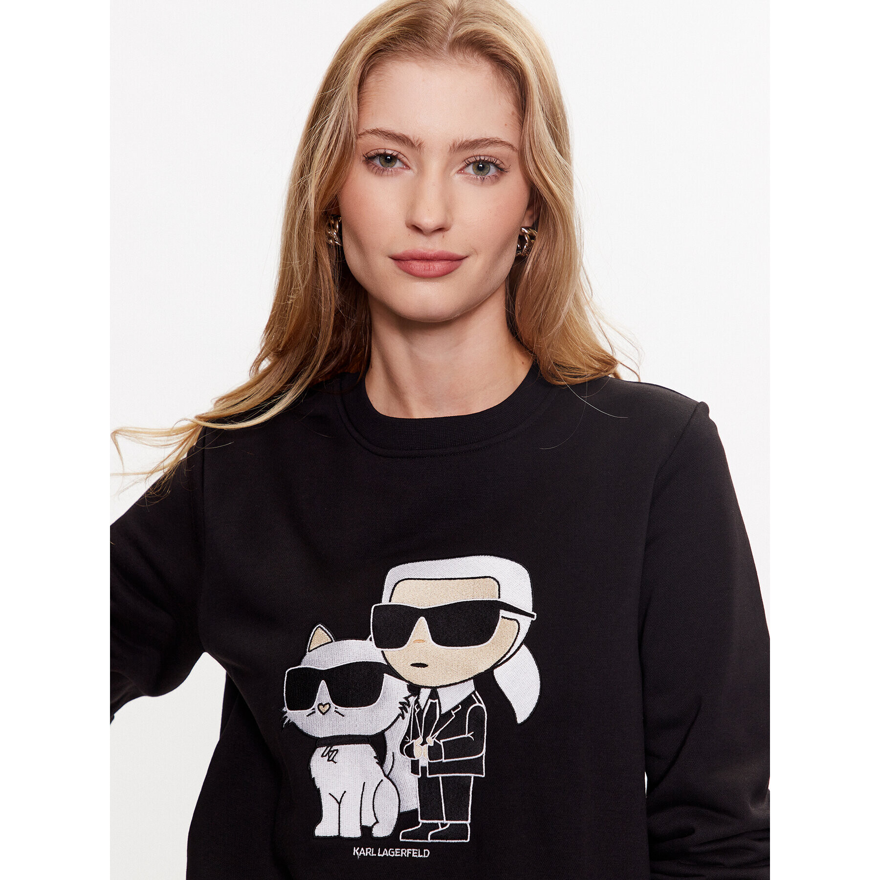 KARL LAGERFELD Bluză Ikonik 2.0 230W1803 Negru Regular Fit - Pled.ro