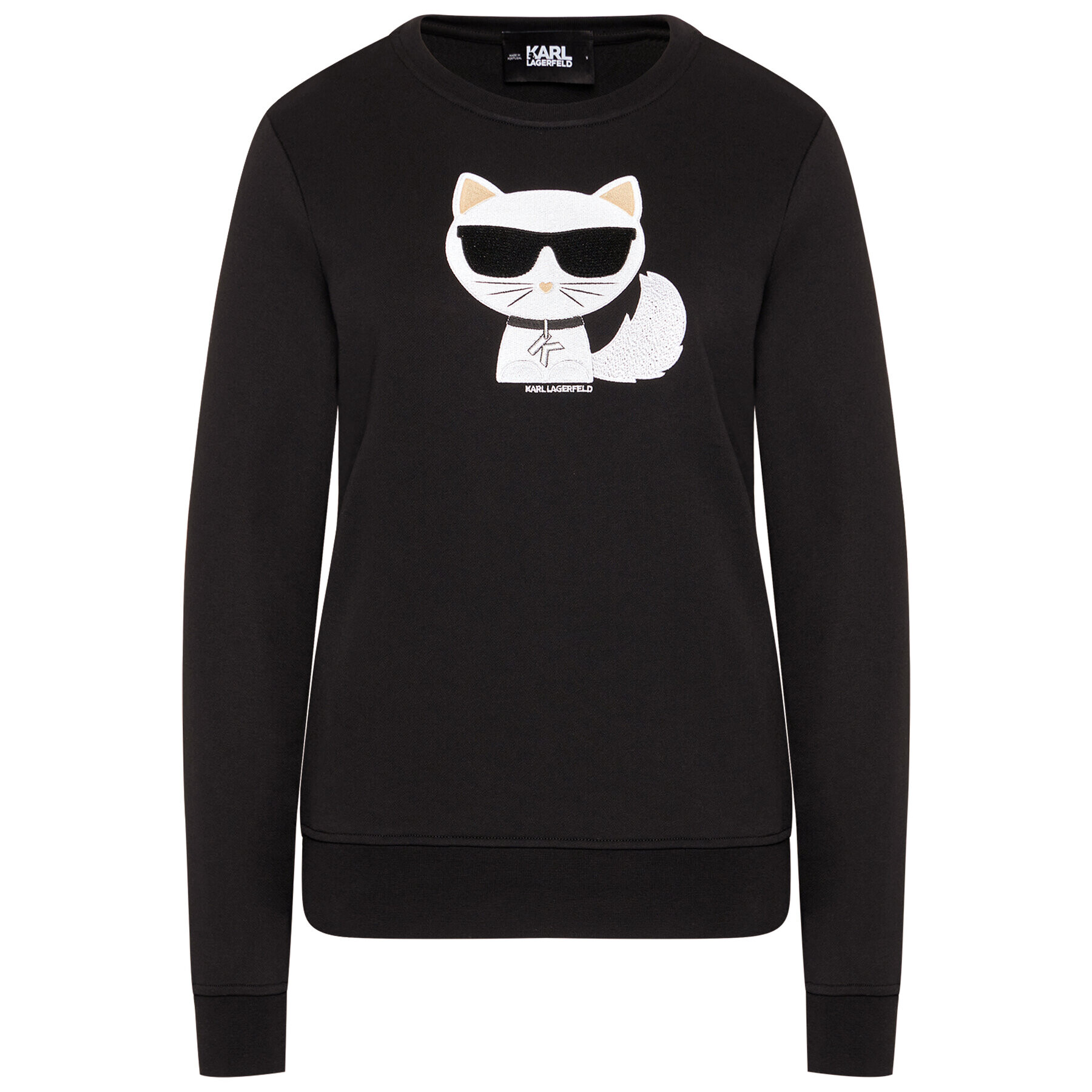 KARL LAGERFELD Bluză Ikonik Choupette 210W1823 Negru Regular Fit - Pled.ro