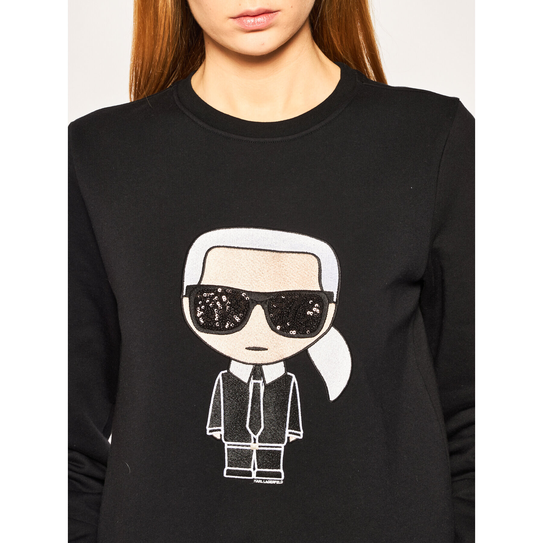 KARL LAGERFELD Bluză Ikonik Karl 201W1802 Negru Regular Fit - Pled.ro