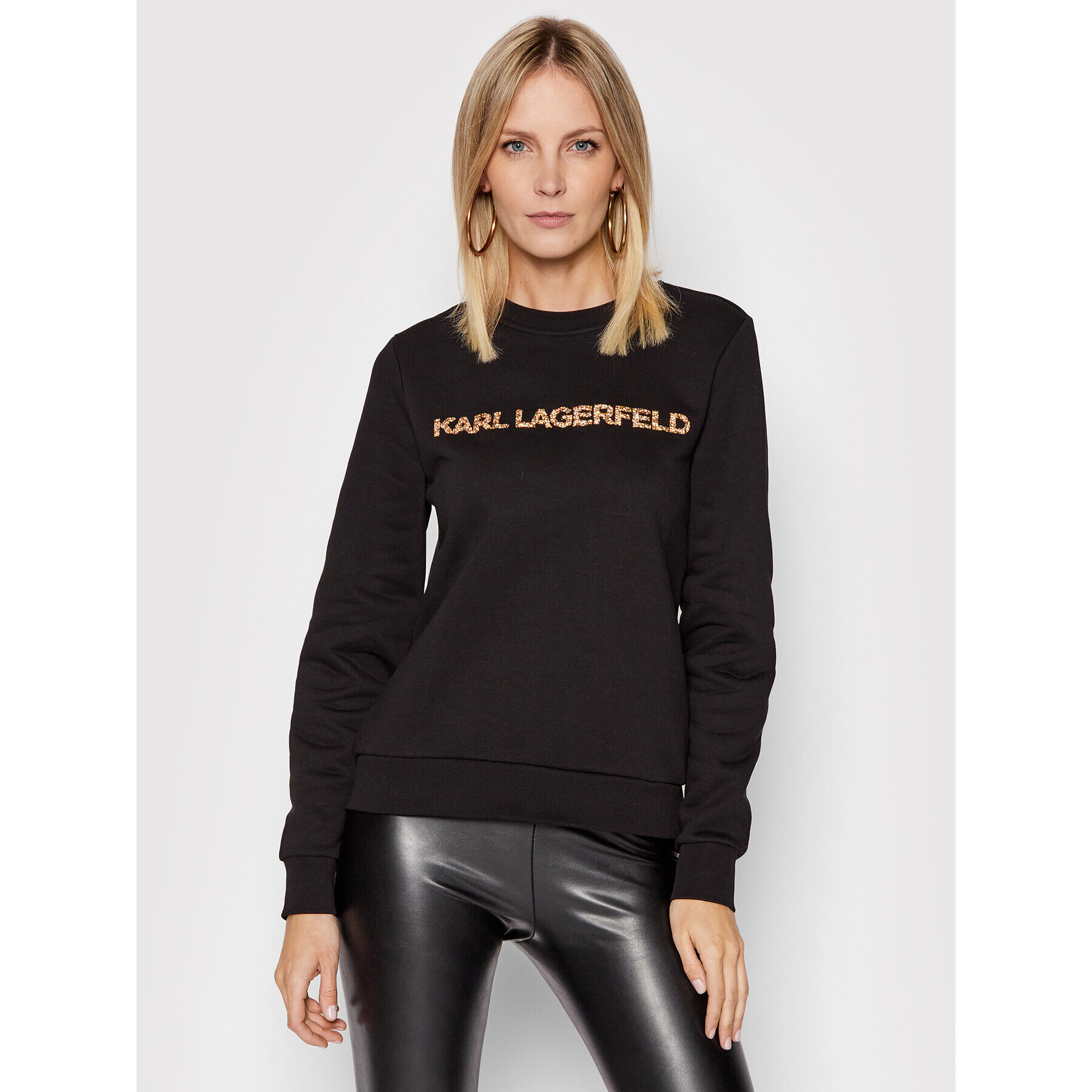 KARL LAGERFELD Bluză Kandy Krush Logo 216W1810 Negru Regular Fit - Pled.ro