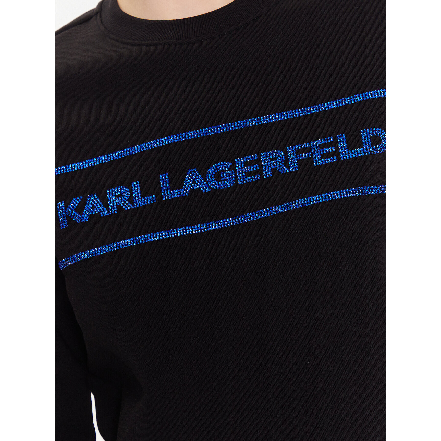 KARL LAGERFELD Bluză Rhinestone Logo 226W1805 Negru Regular Fit - Pled.ro