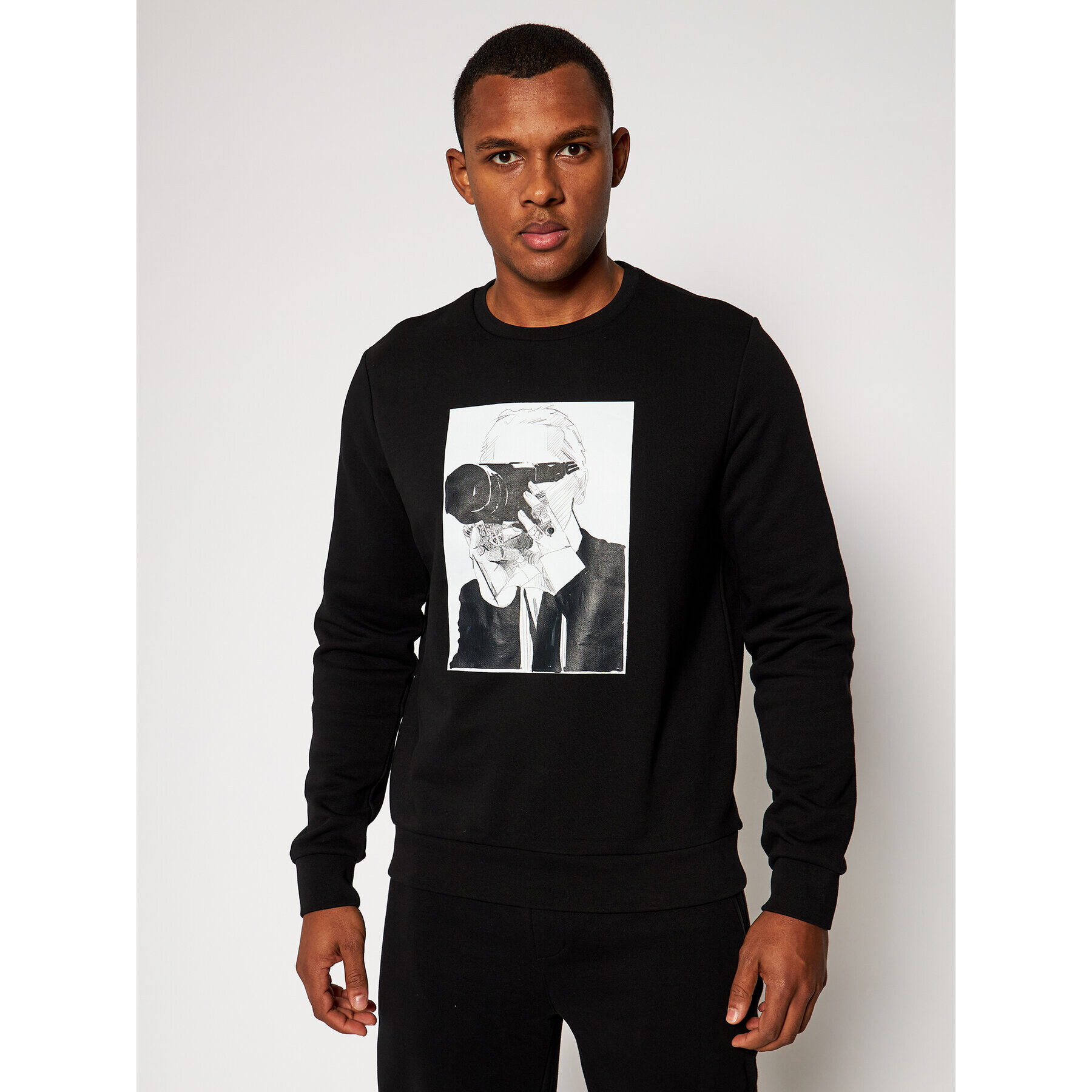 KARL LAGERFELD Bluză Sweat 705036 502910 Negru Regular Fit - Pled.ro