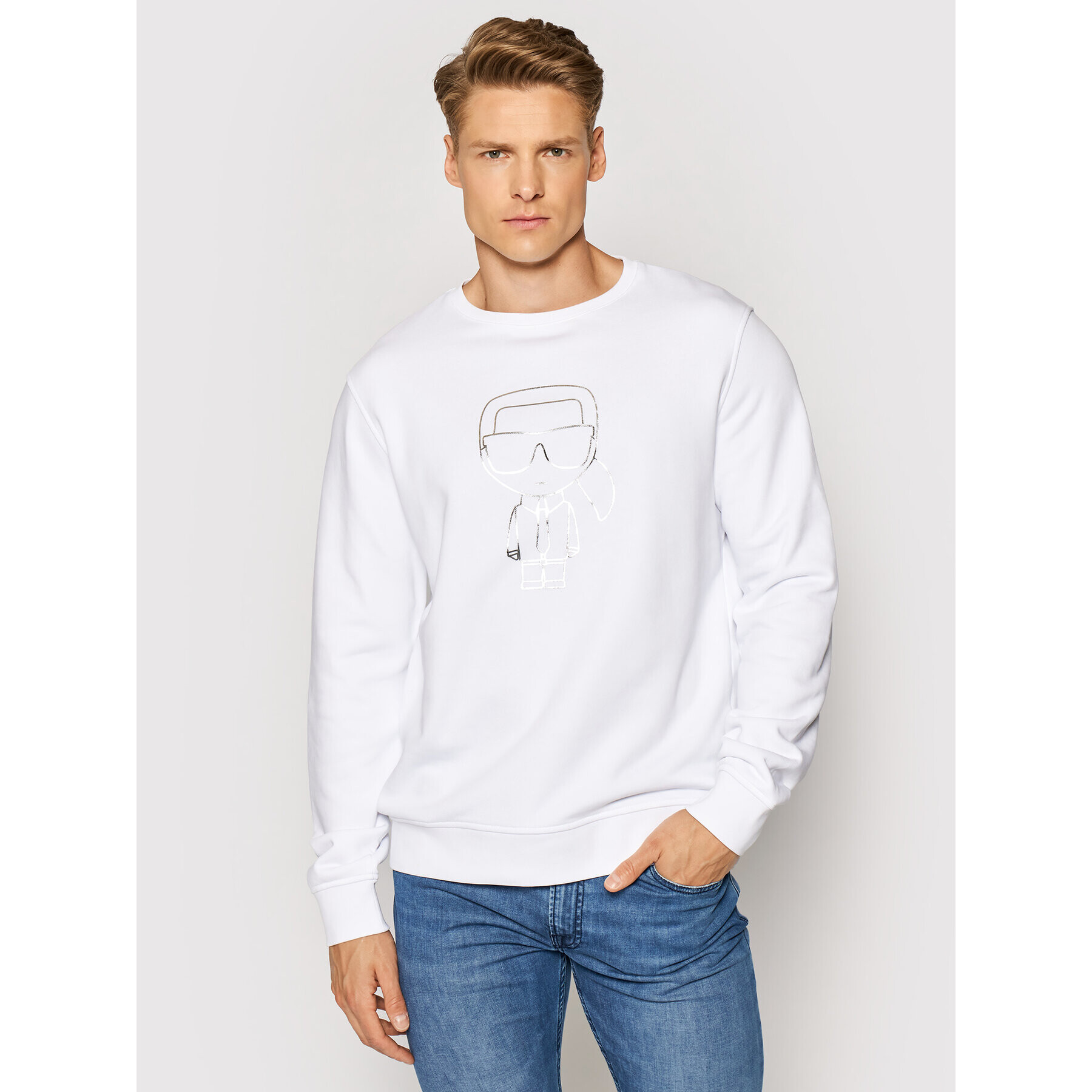 KARL LAGERFELD Bluză Sweat 705080 511900 Alb Regular Fit - Pled.ro