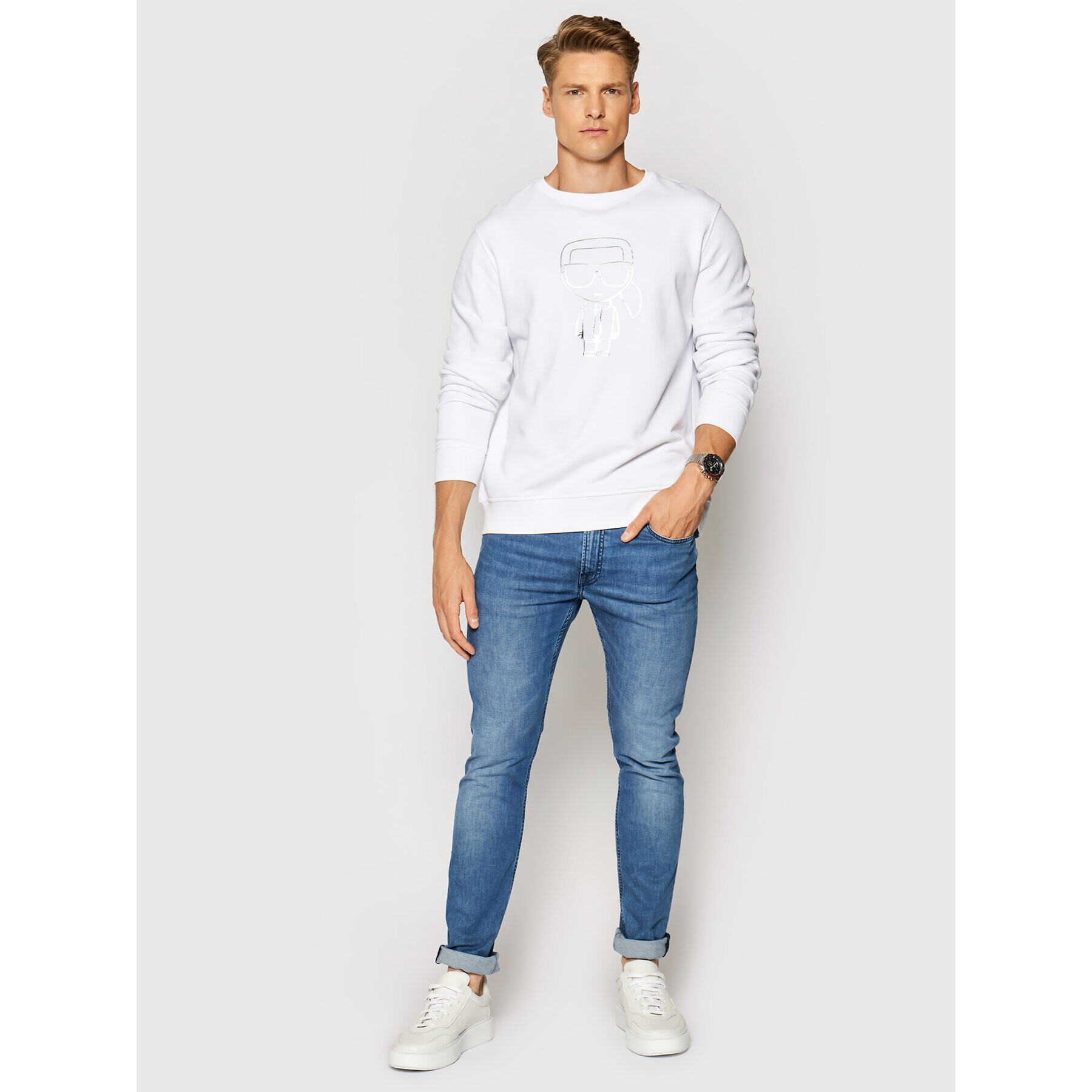 KARL LAGERFELD Bluză Sweat 705080 511900 Alb Regular Fit - Pled.ro