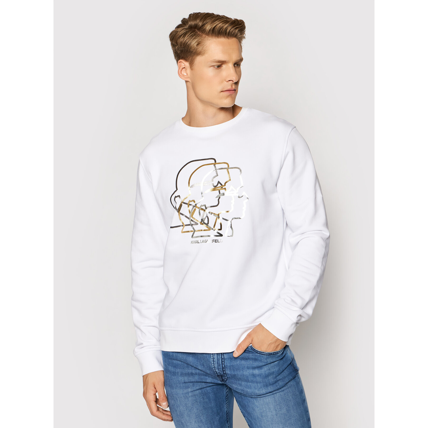 KARL LAGERFELD Bluză Sweat 705082 511900 Alb Regular Fit - Pled.ro