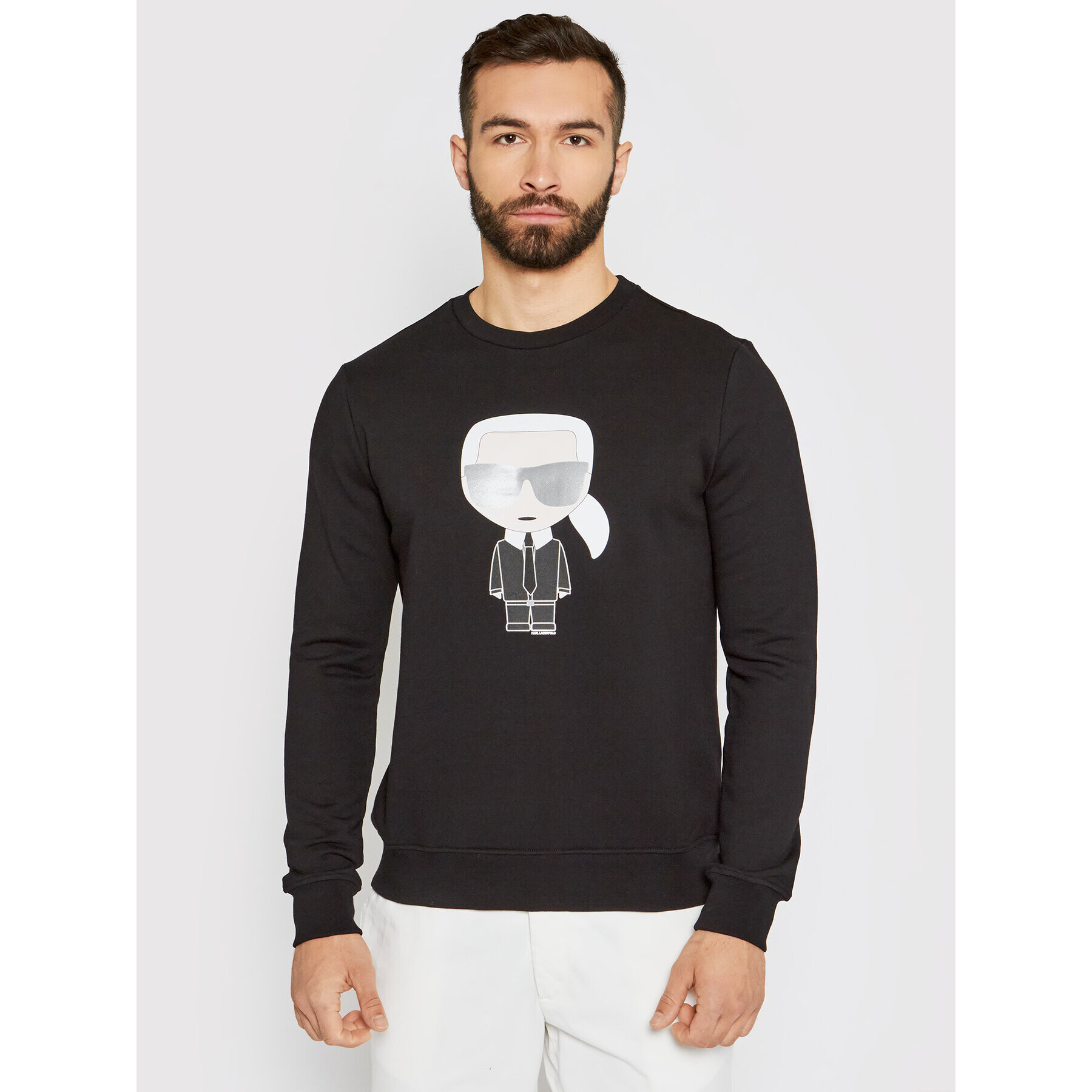 KARL LAGERFELD Bluză Sweat Crewneck 705061 511951 Negru Regular Fit - Pled.ro