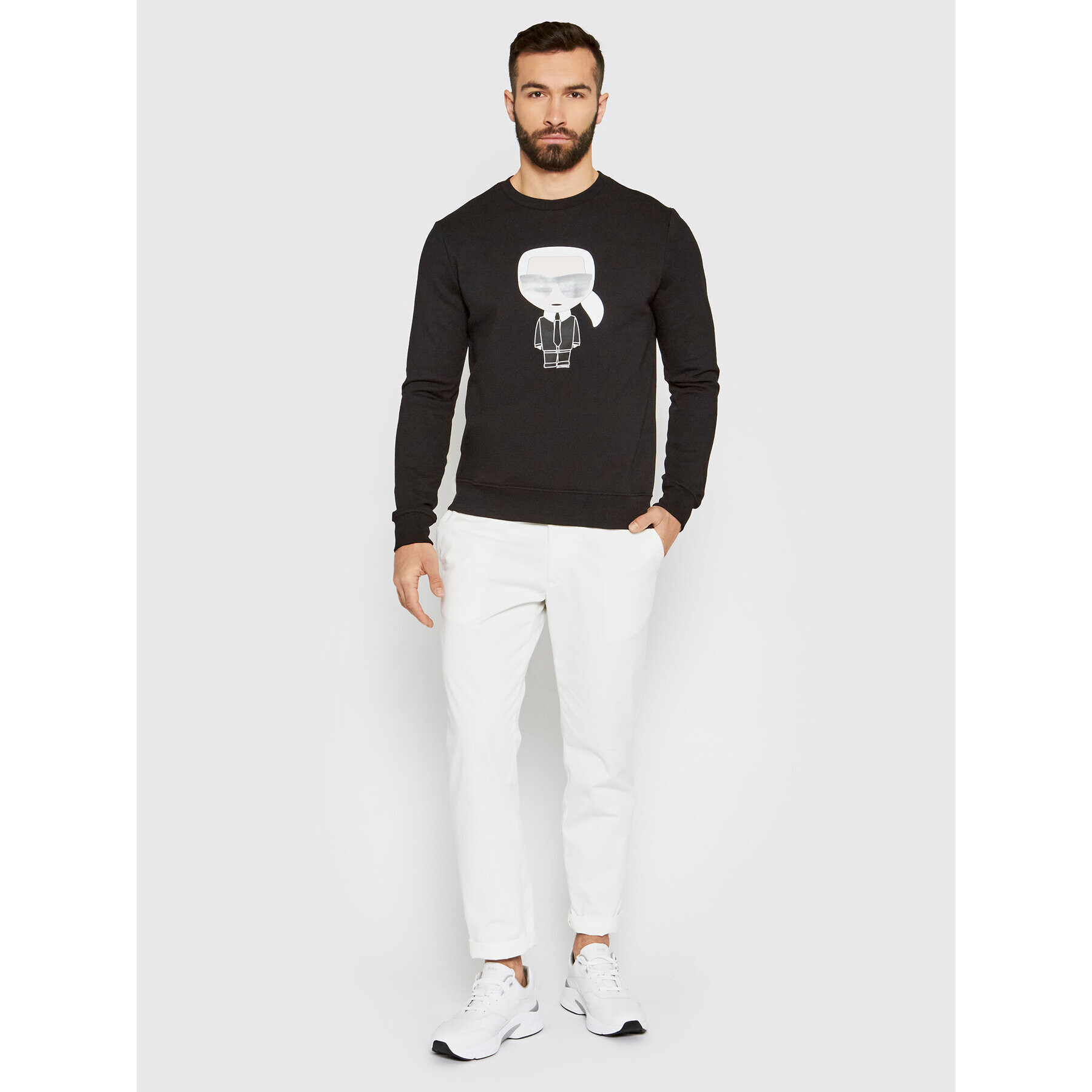 KARL LAGERFELD Bluză Sweat Crewneck 705061 511951 Negru Regular Fit - Pled.ro