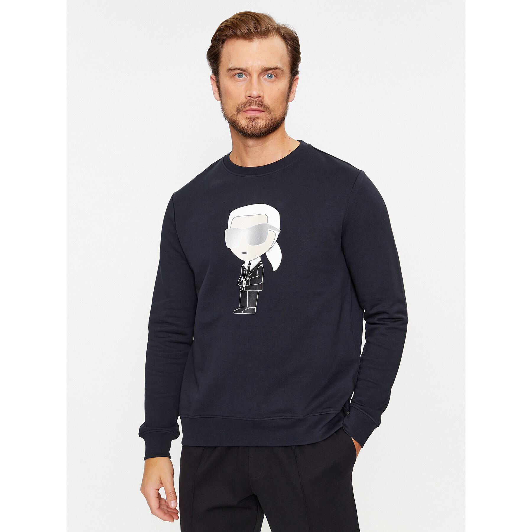 KARL LAGERFELD Bluză Sweat Crewneck 705071 500951 Bleumarin Regular Fit - Pled.ro