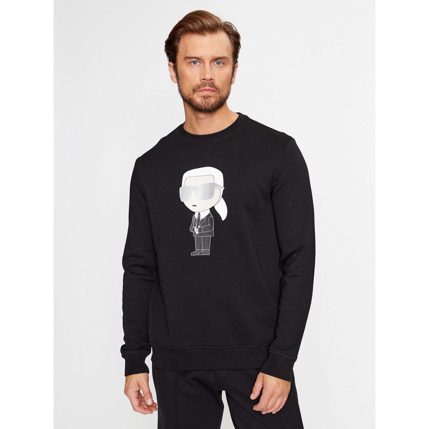 KARL LAGERFELD Bluză Sweat Crewneck 705071 500951 Negru Regular Fit - Pled.ro