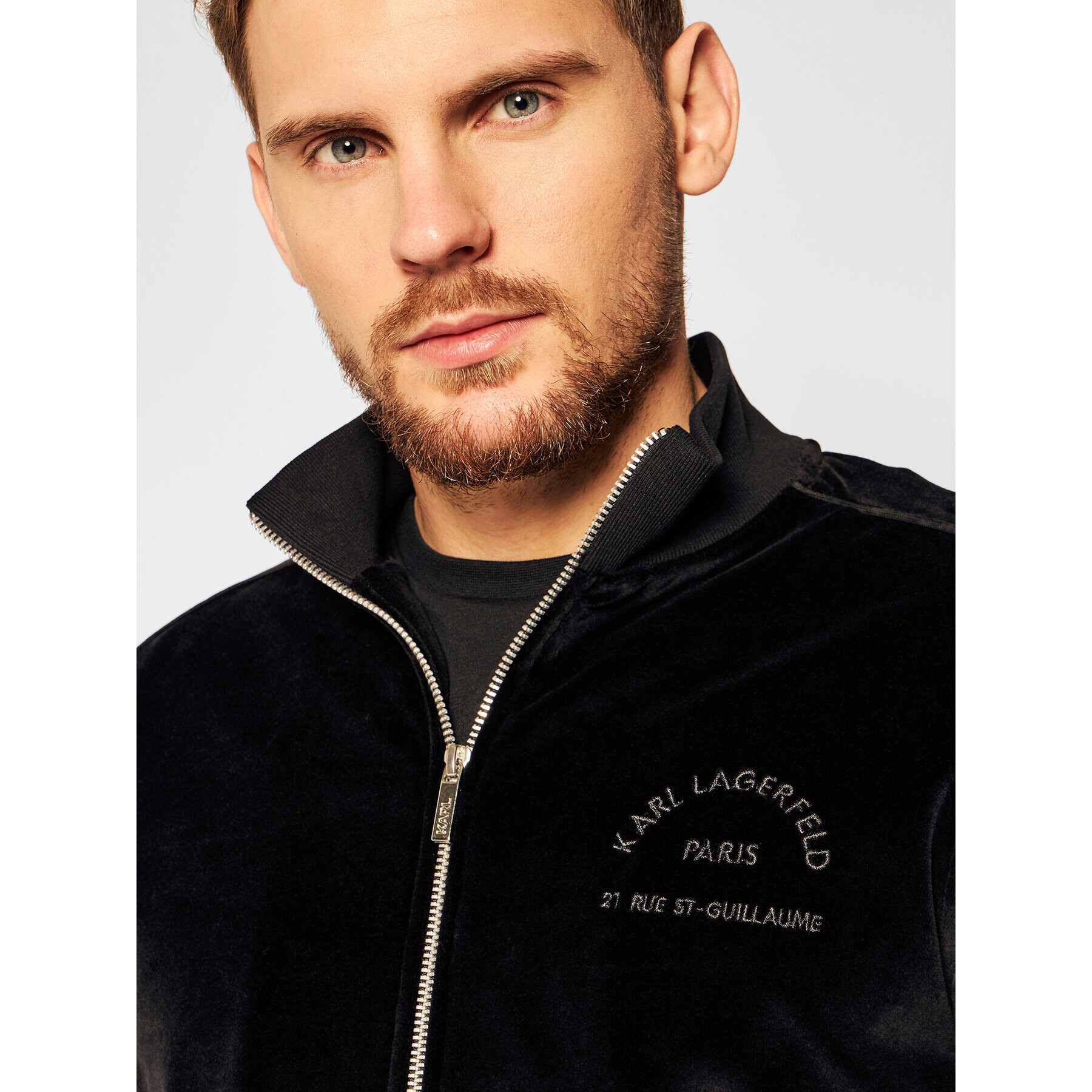 KARL LAGERFELD Bluză Sweat Zip 705029 502912 Negru Regular Fit - Pled.ro