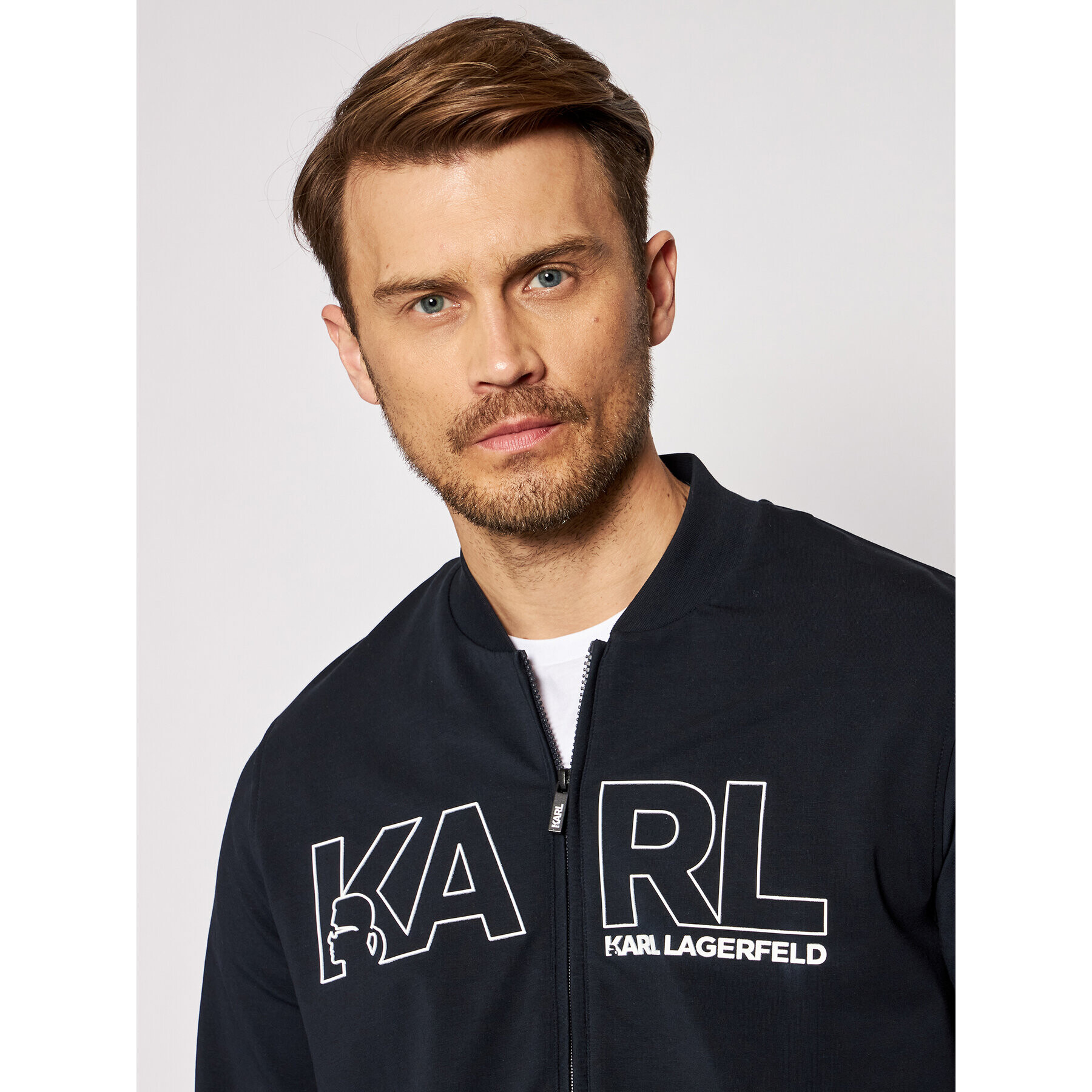 KARL LAGERFELD Bluză Sweat Zip 705034 511902 Bleumarin Regular Fit - Pled.ro