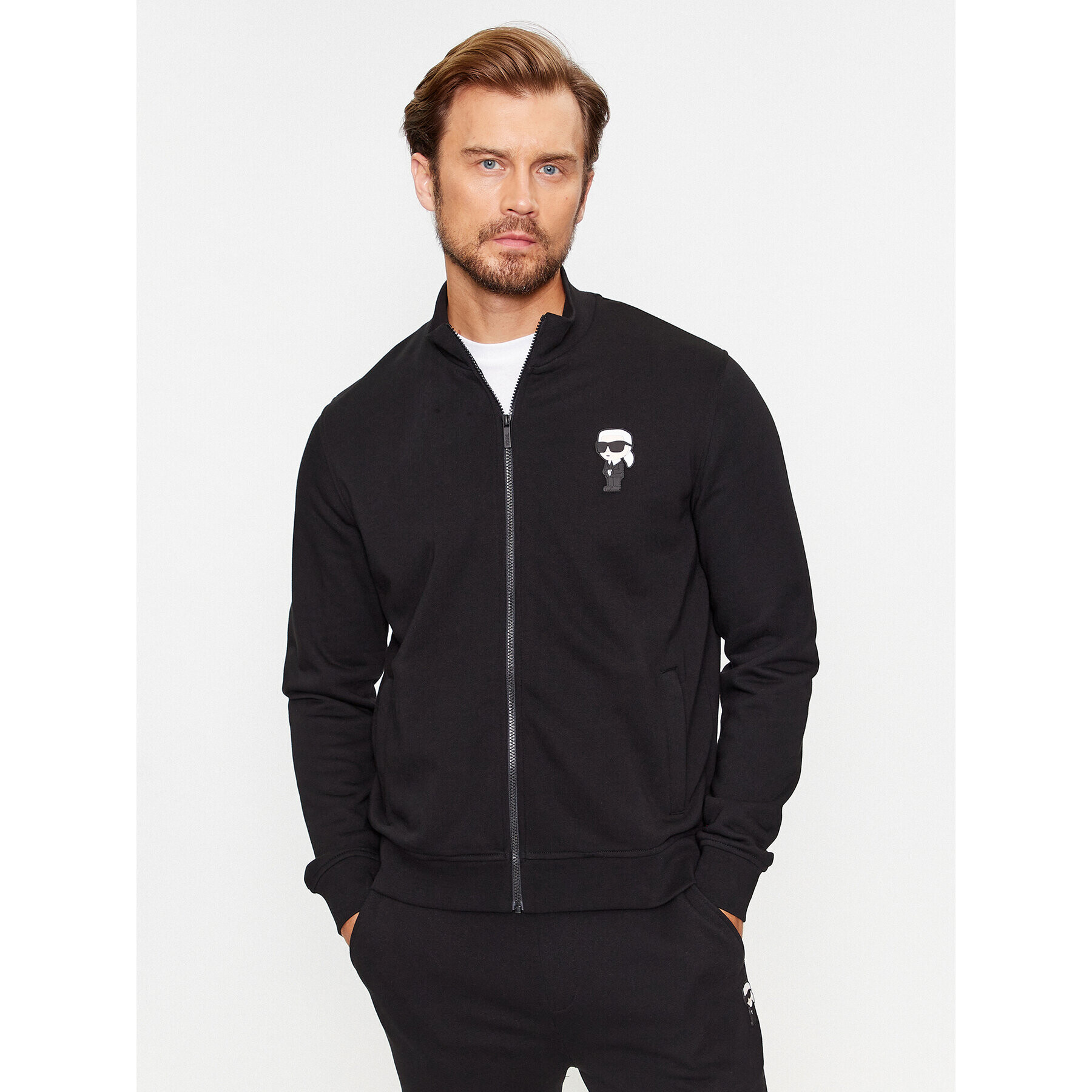 KARL LAGERFELD Bluză Sweat Zip 705895 500900 Negru Regular Fit - Pled.ro