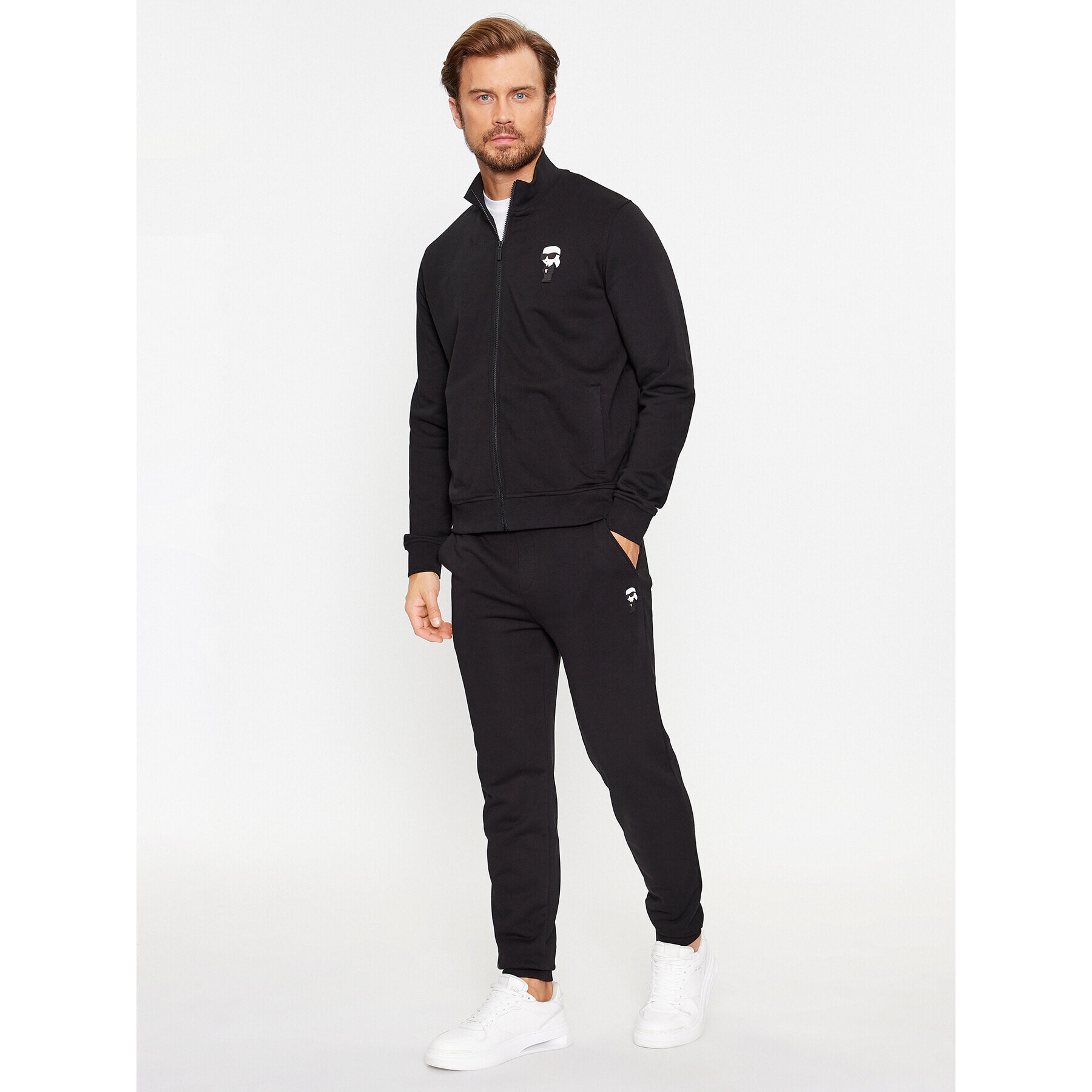 KARL LAGERFELD Bluză Sweat Zip 705895 500900 Negru Regular Fit - Pled.ro